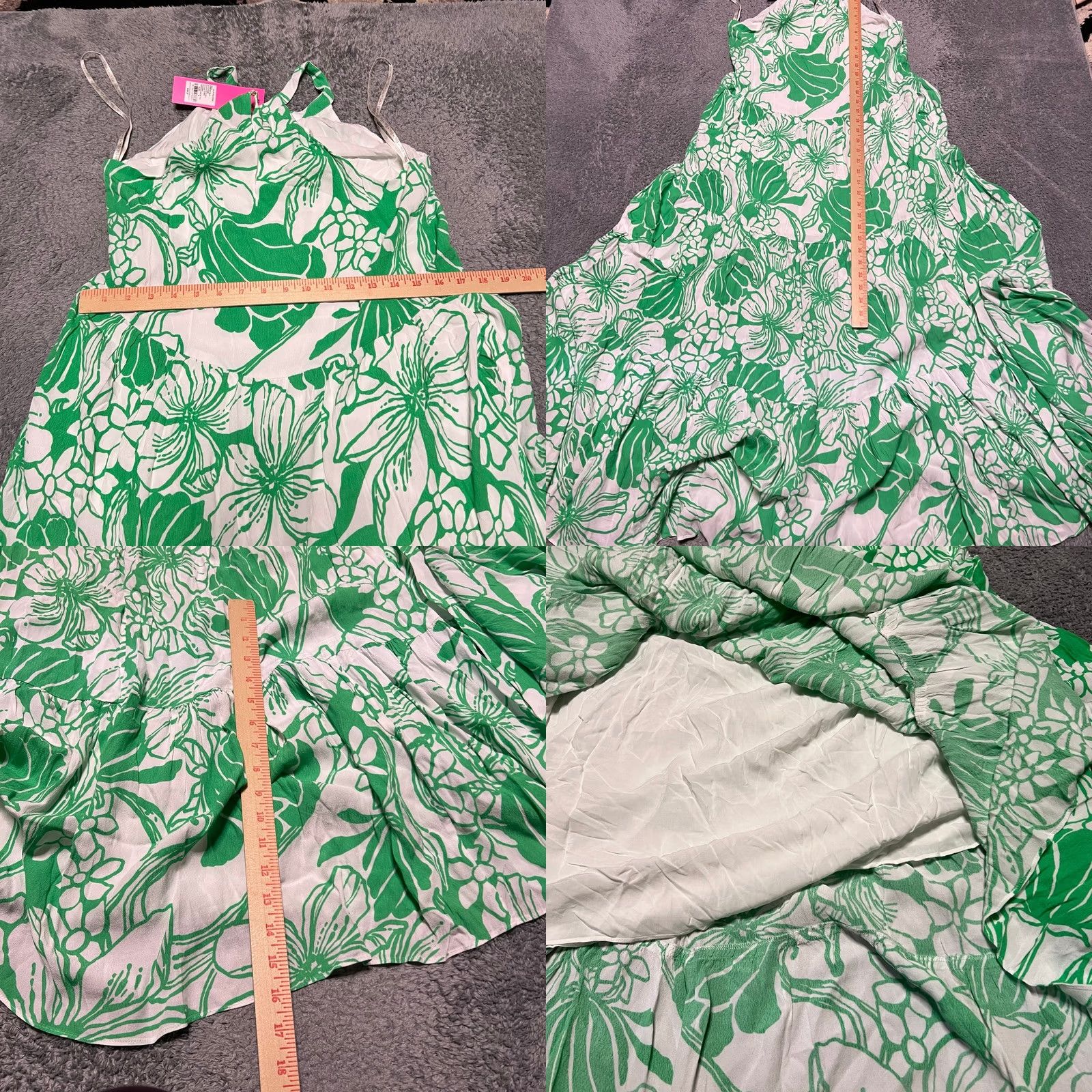 Lilly Pulitzer Lilly Pulitzer Maxi Dress S Halter Pockets Kiss My Tulip Spearmint Beccalynn Dress Women Small Green Regular Long Maxi Size S / US 4 / IT 40 - 8 Thumbnail