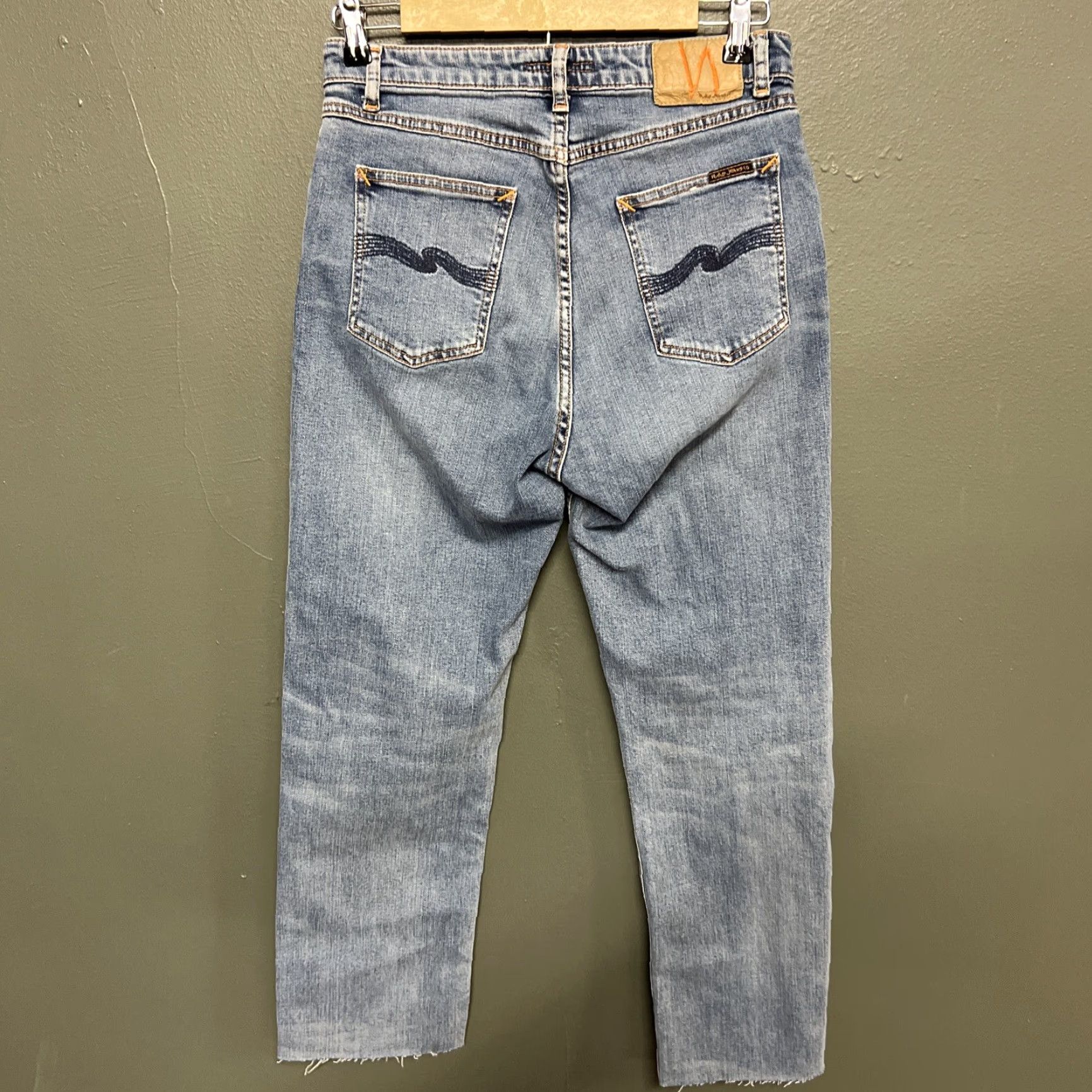 Vintage Nudie Jeans Women 29x32 Denim Straight Blue Meadow Light Wash Street City Regular Rise Blue Jeans Womens Size 29" - 3 Thumbnail