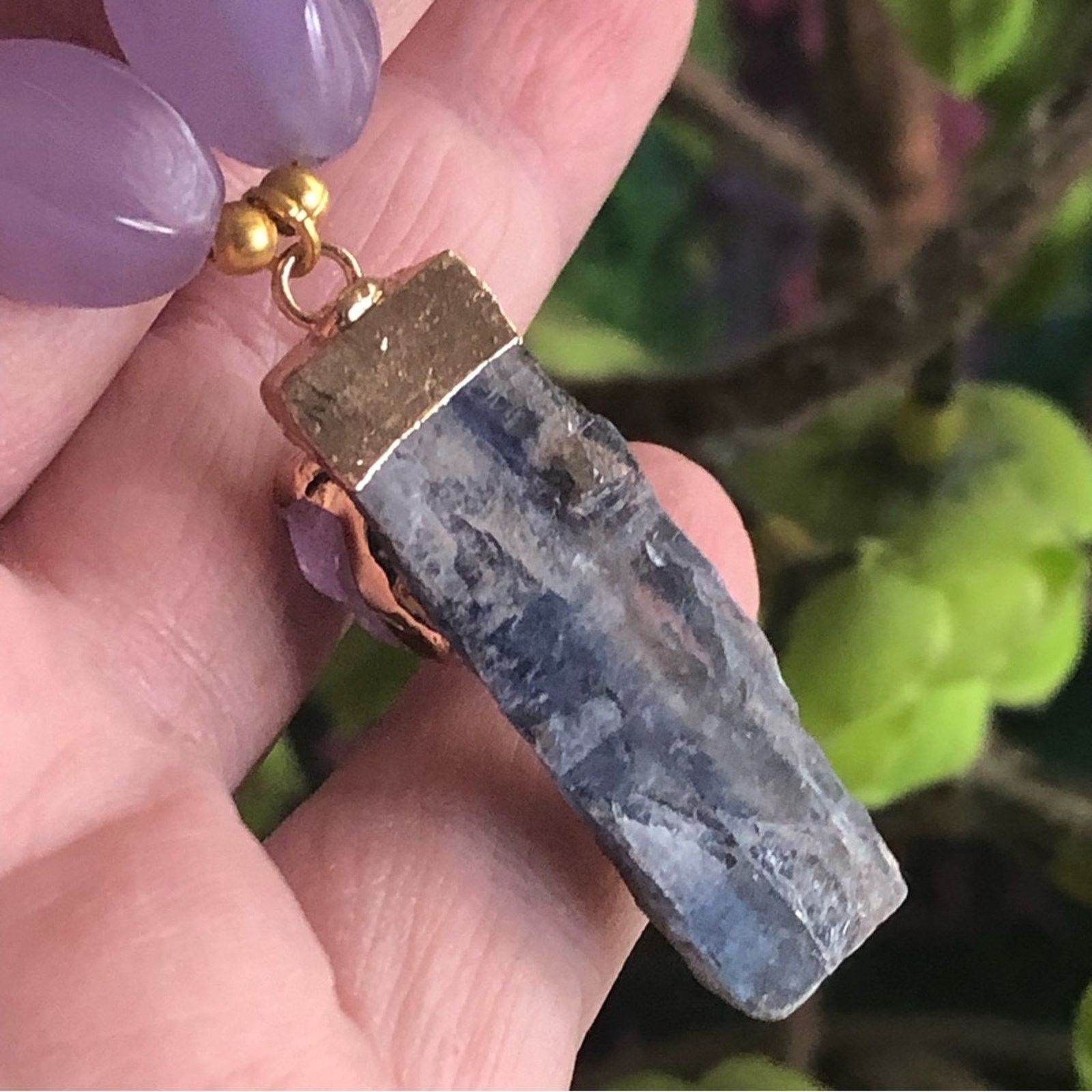 Handmade Handcrafted repurpose kyanite and amethyst Pearl necklace Size ONE SIZE - 12 Thumbnail