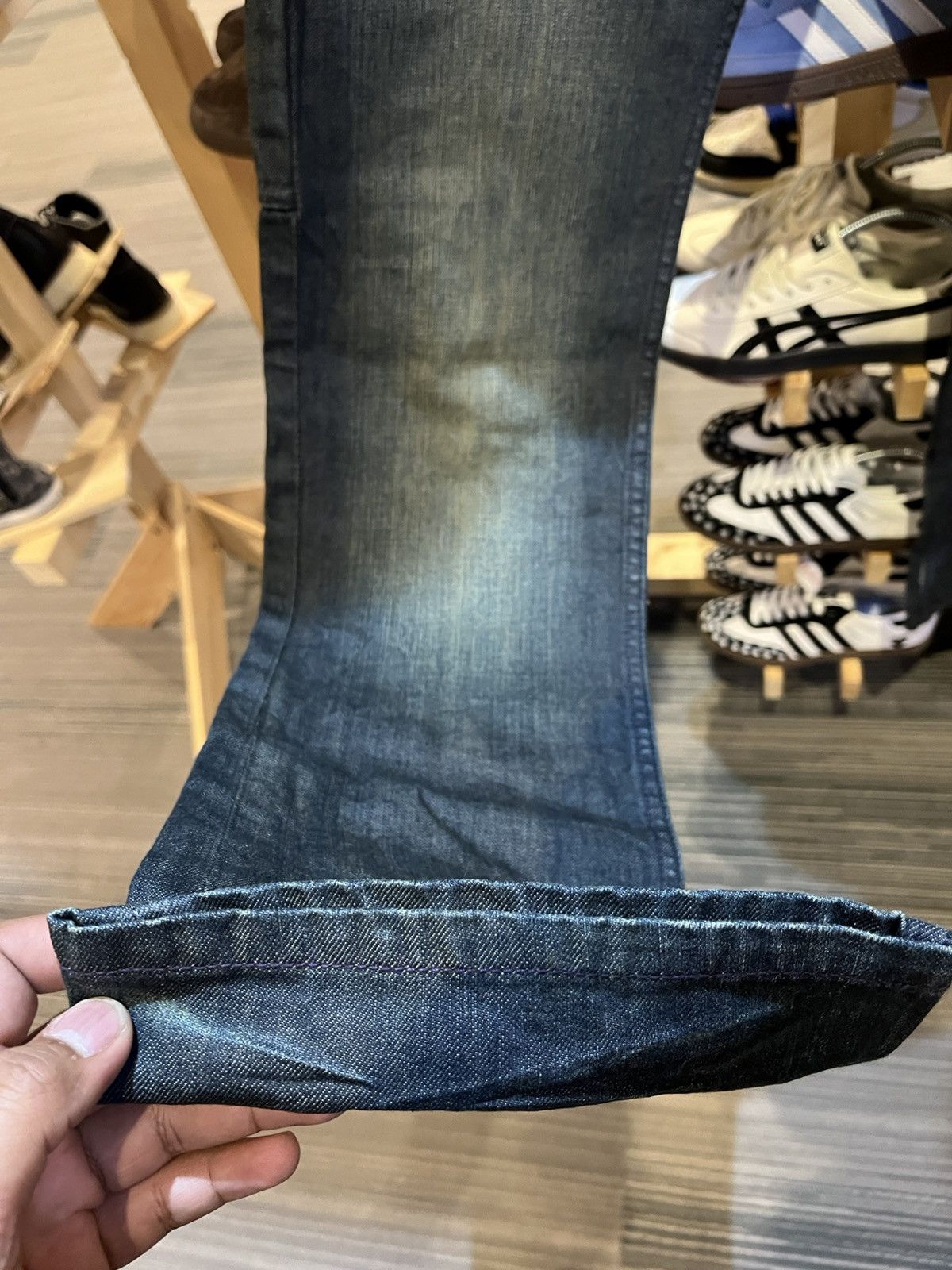 Japanese Brand Rattle Trap Faded Blue Jeans