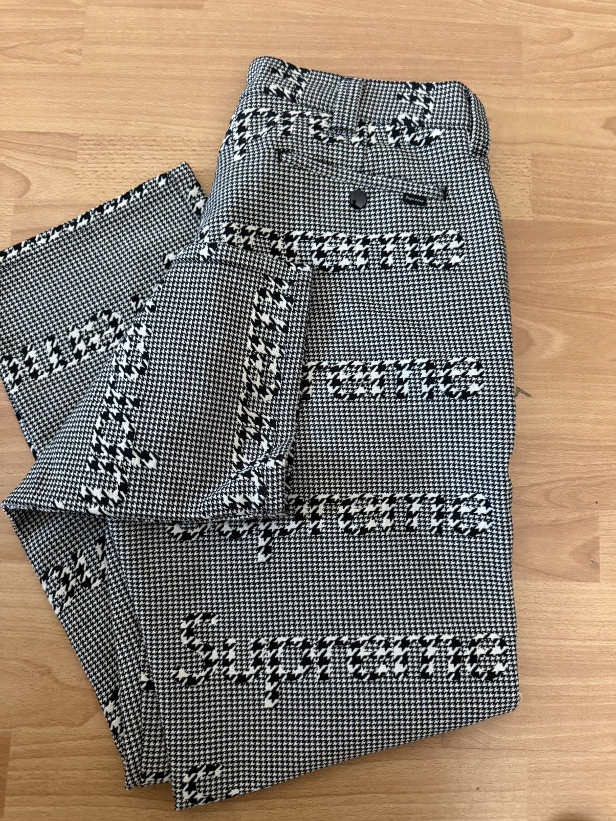 Supreme FW20 Supreme Black houndstooth work pant size 32 pants W32 Size US 32 / EU 48 - 1 Thumbnail