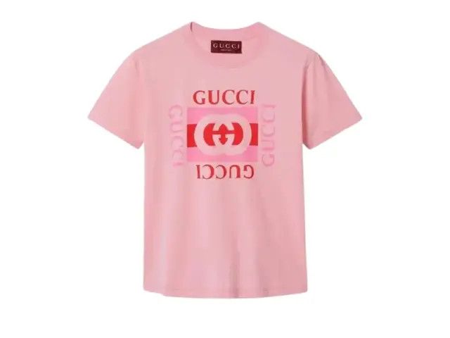 Gucci o1la5ras0526 Logo Print T-Shirt in Pink Size XXS / US 00 / IT 34 - 1 Preview