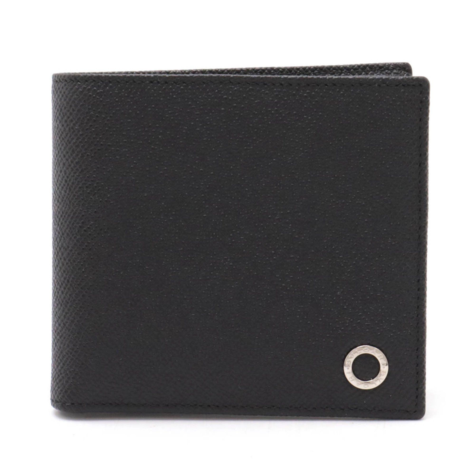 Bvlgari BVLGARI Man Bi-fold Wallet Grain Leather Black Blue 30396 Size ONE SIZE - 1 Thumbnail