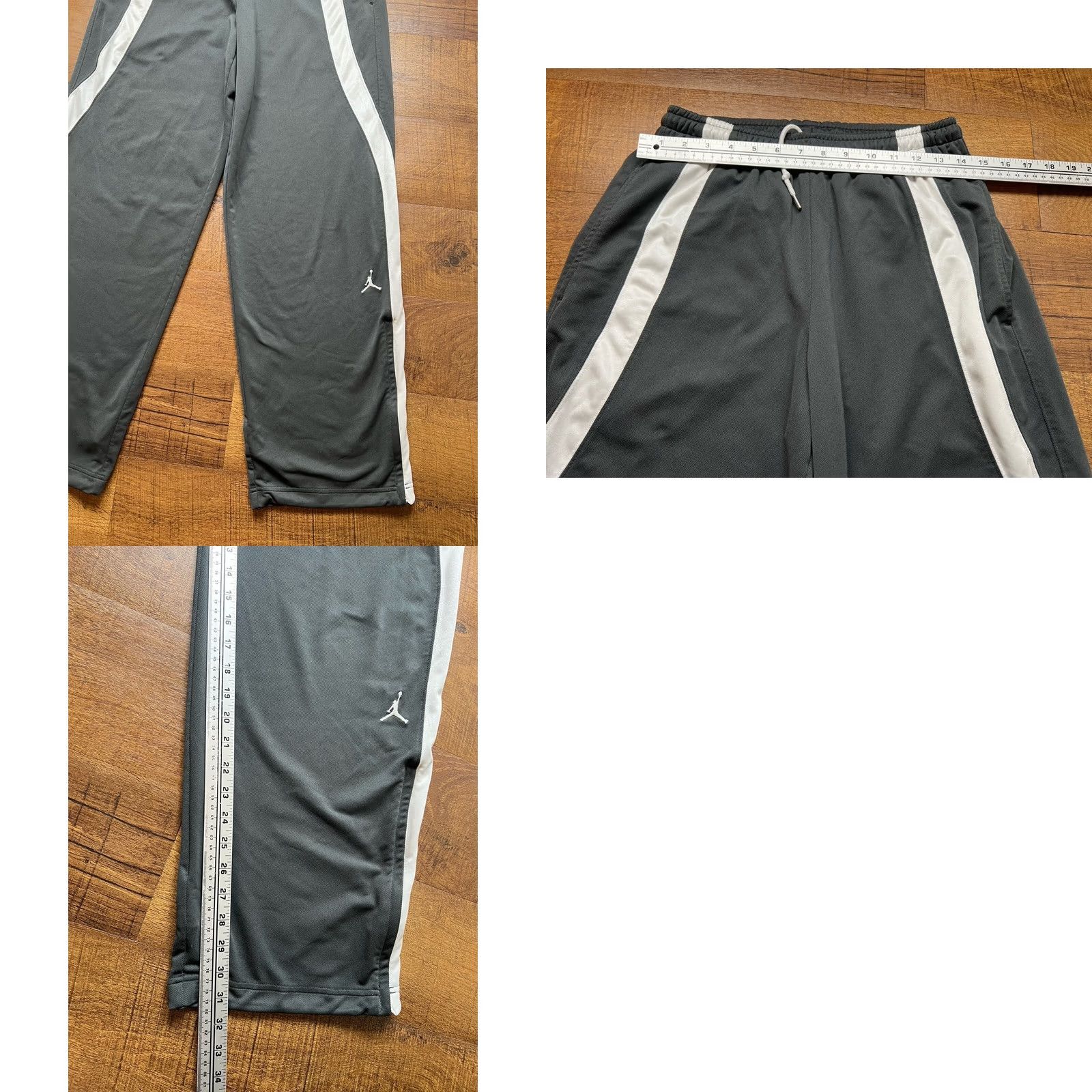 Nike VINTAGE Nike Air Jordan Men’s Baggy Warm Up Sweatpants Gray Striped - Medium Size US 31 - 8 Thumbnail