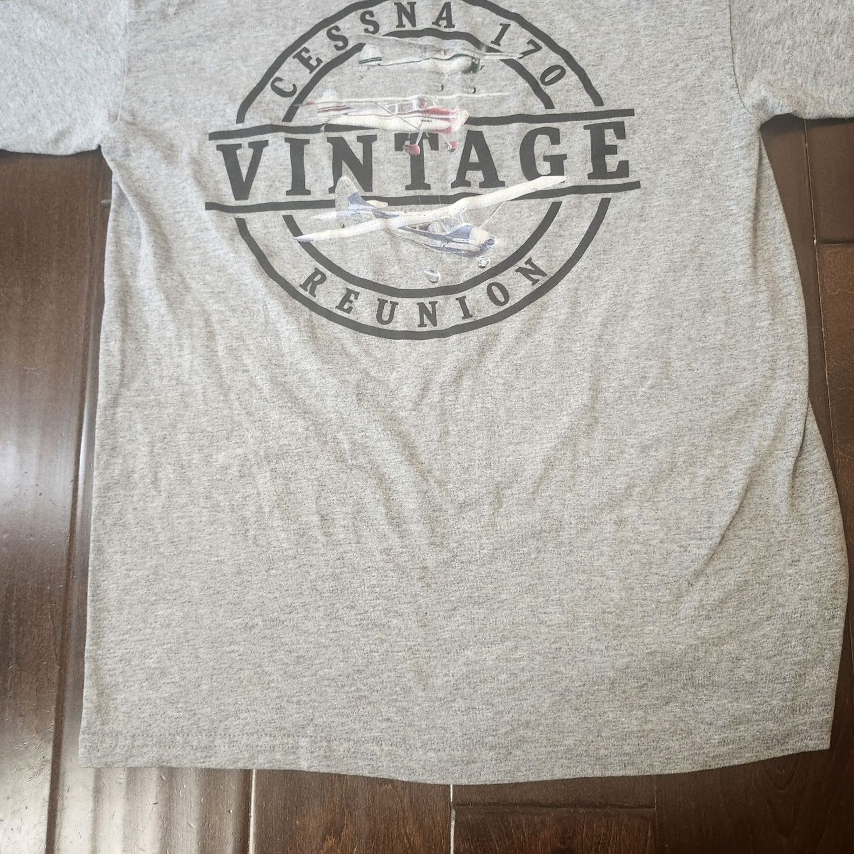 Vintage Cessna 170 Graphic Print T Shirt Vintage Reunion Mens Medium Gray Crew Neck Short Sleeve Cotton Polyester Bre breathable USA Freedom Wear Size US M / EU 48-50 / 2 - 3 Thumbnail