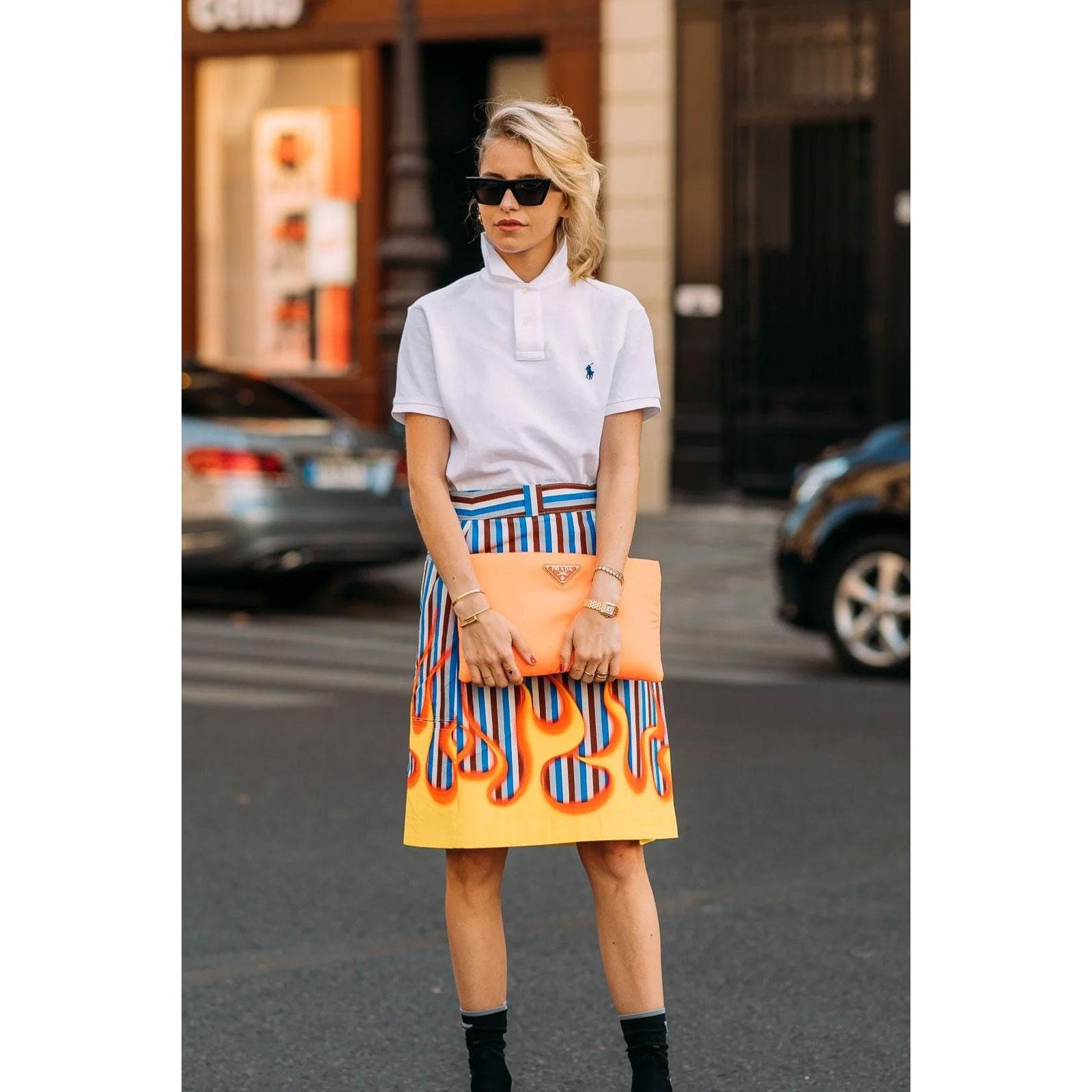 Prada PRADA Stripe + Flame Print Cotton Poplin Set Size M / US 6-8 / IT 42-44 - 7 Thumbnail