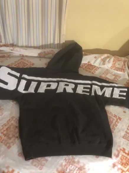 image of Supreme Half Zip Hooded Sweatshirt in Black, Men's (Size Small)