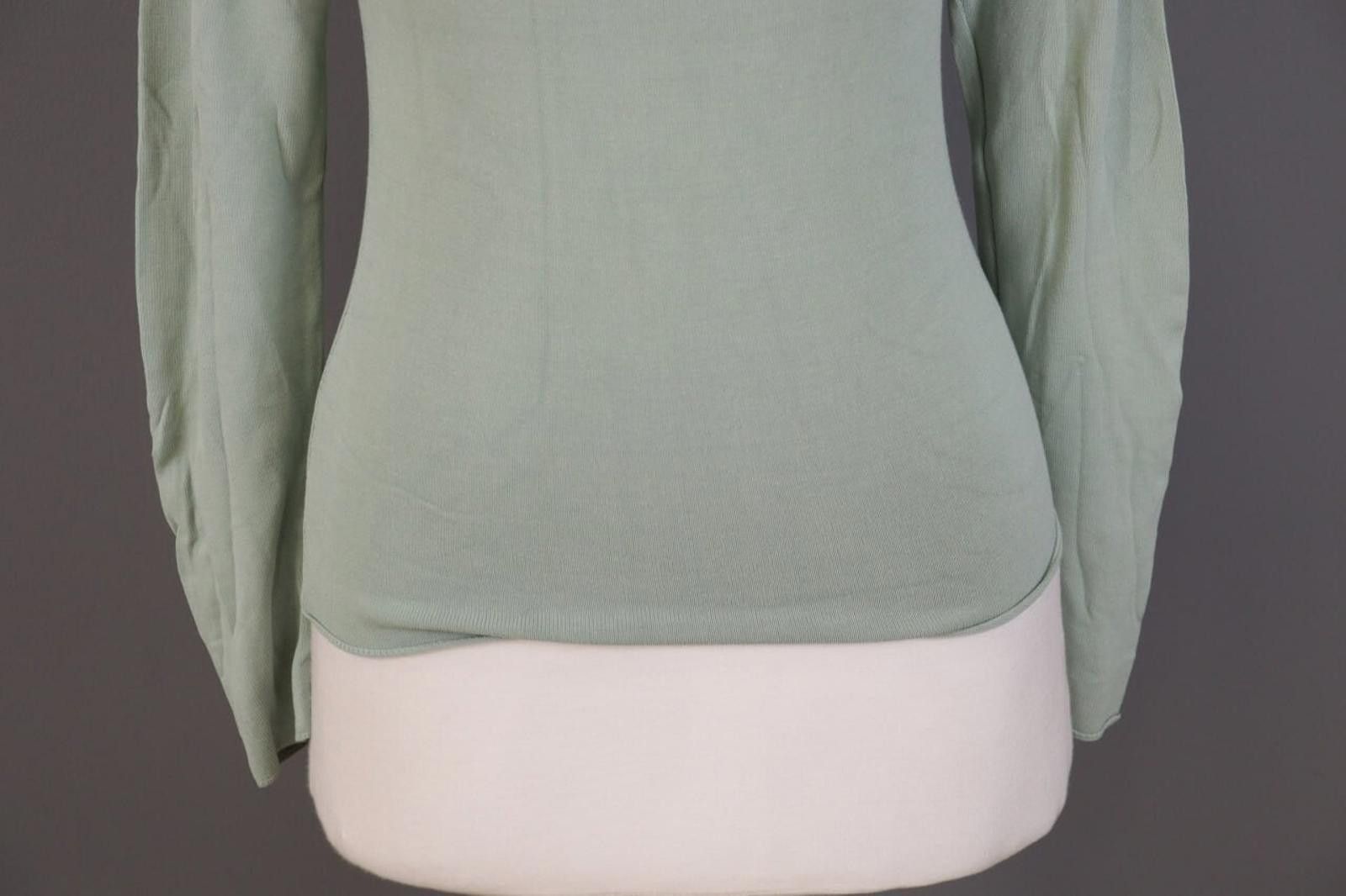 Designer Transit Par Such 101 Green Summer Top Blouse Size 1 Size M / US 6-8 / IT 42-44 - 3 Thumbnail