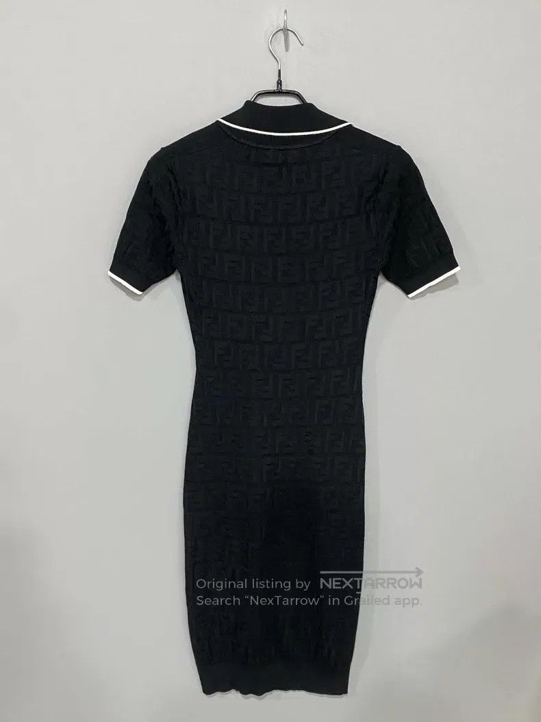 Fendi Fendi V-Neck Dark Pattern Full Print Dress Size XXS / US 00 / IT 34 - 3 Thumbnail