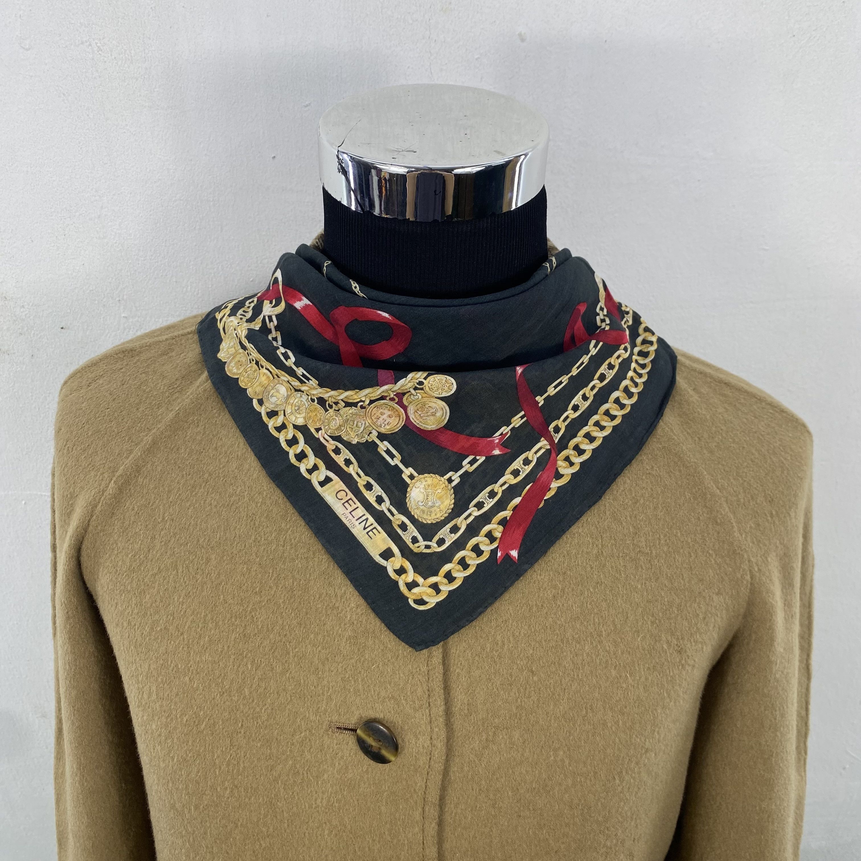 Celine Vintage Celine Paris Jewelry Chain & Ribbon Cotton Scarf Size ONE SIZE - 2 Thumbnail