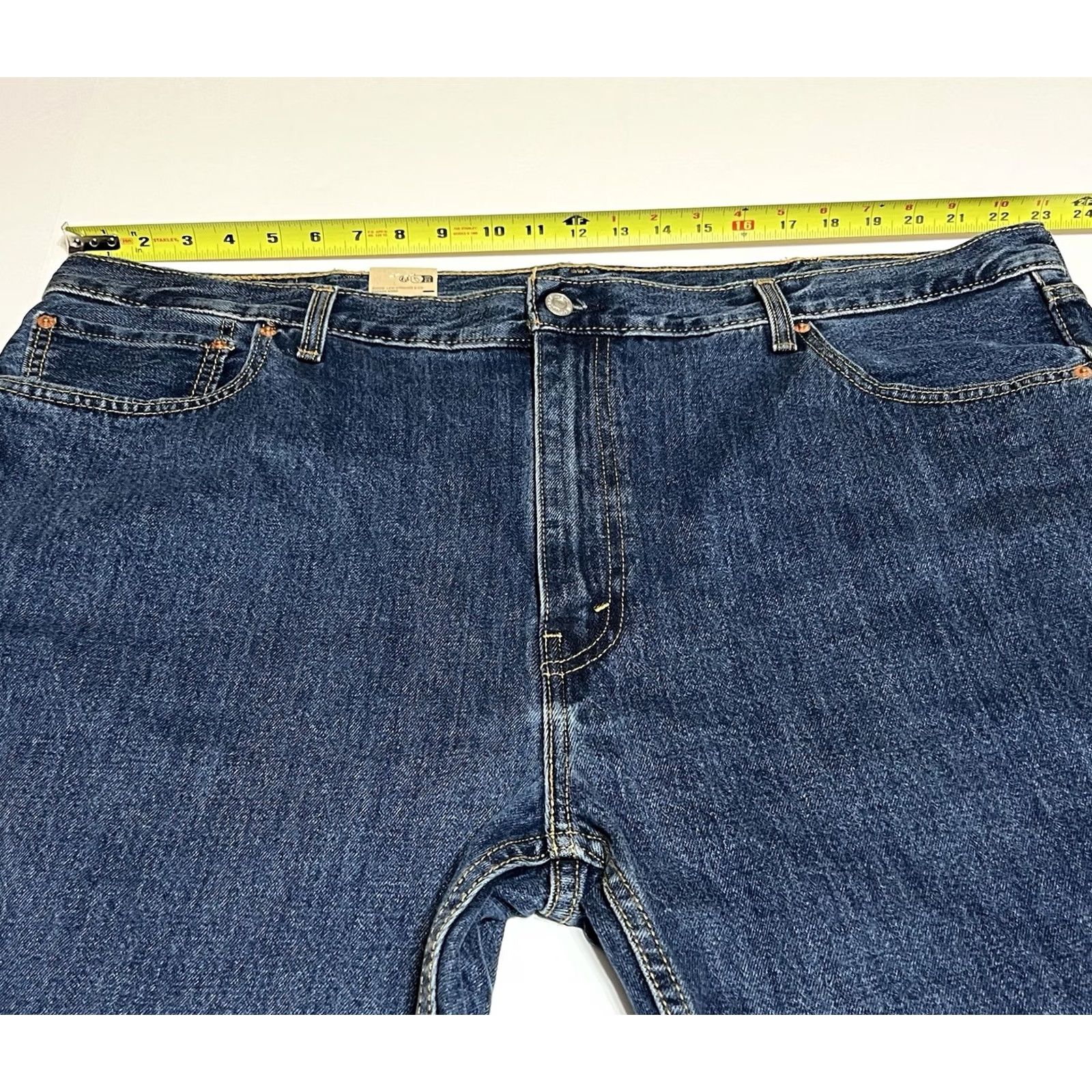 Levi's Levi's 505 Jeans Mens Big Tall 46x34 Blue Denim Straight NWT Work Pants 5-Pocket Size US 30 / EU 46 - 3 Thumbnail