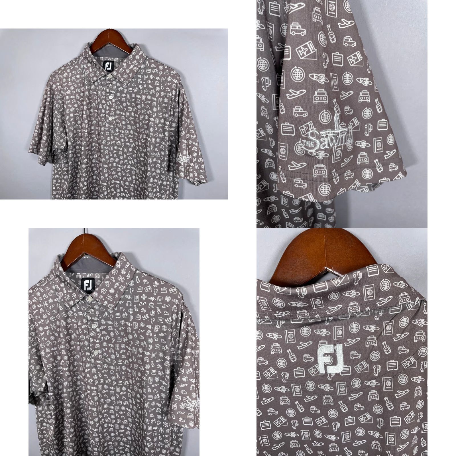 Footjoy FootJoy Polo Shirt Men Large Gray Space Ship Car Airplane Golf Stretch Size US L / EU 52-54 / 3 - 8 Thumbnail