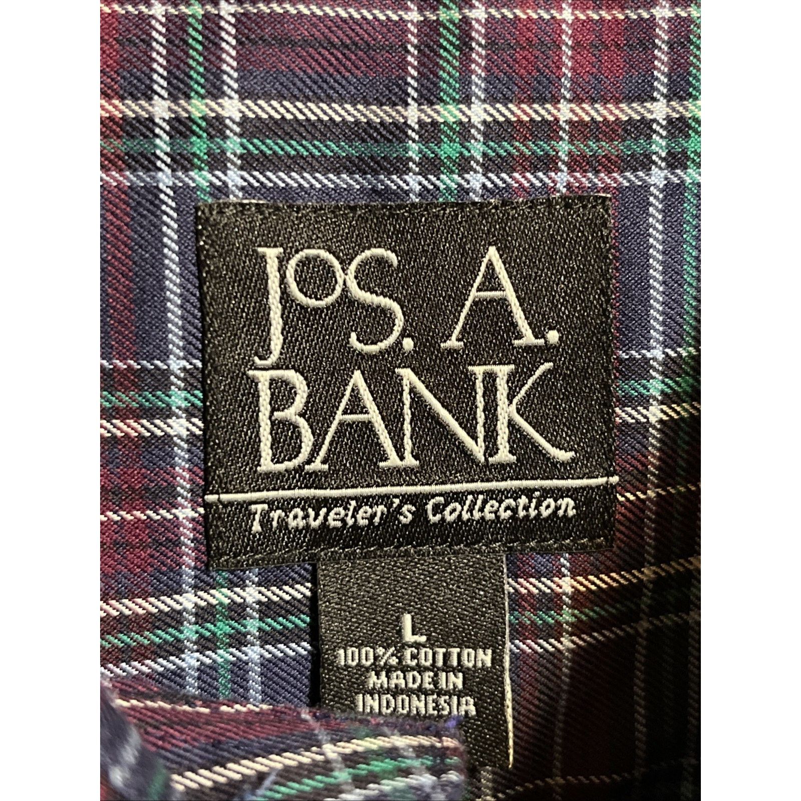 Jos. A. Bank Jos A Bank Shirt Men’s L Purple Blue Plaid Traveler Slim Fit Size US L / EU 52-54 / 3 - 4 Thumbnail
