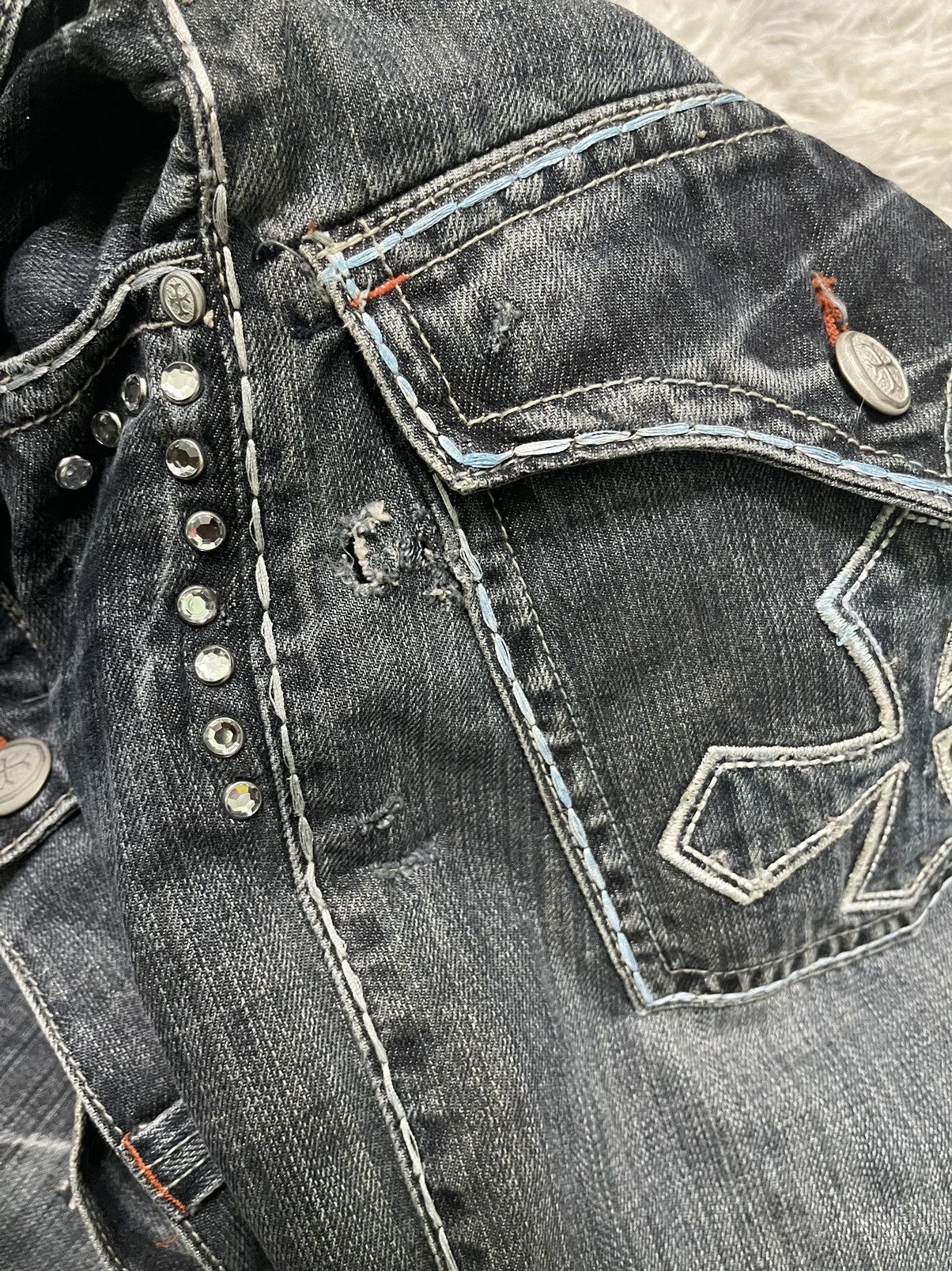 If Six Was Nine 2000s CHROME HEARTS INSPIRED JAPANESEBRAND STUDDED PANT Size US 35 - 14 Thumbnail