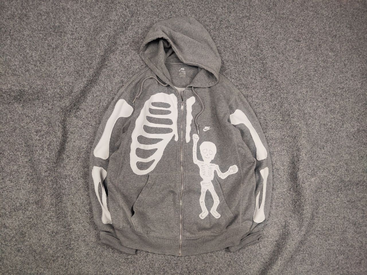 Nike Nike skeleton Logo vintage Rare reworked Zip Hoodie Y2K Size US L / EU 52-54 / 3 - 1 Thumbnail