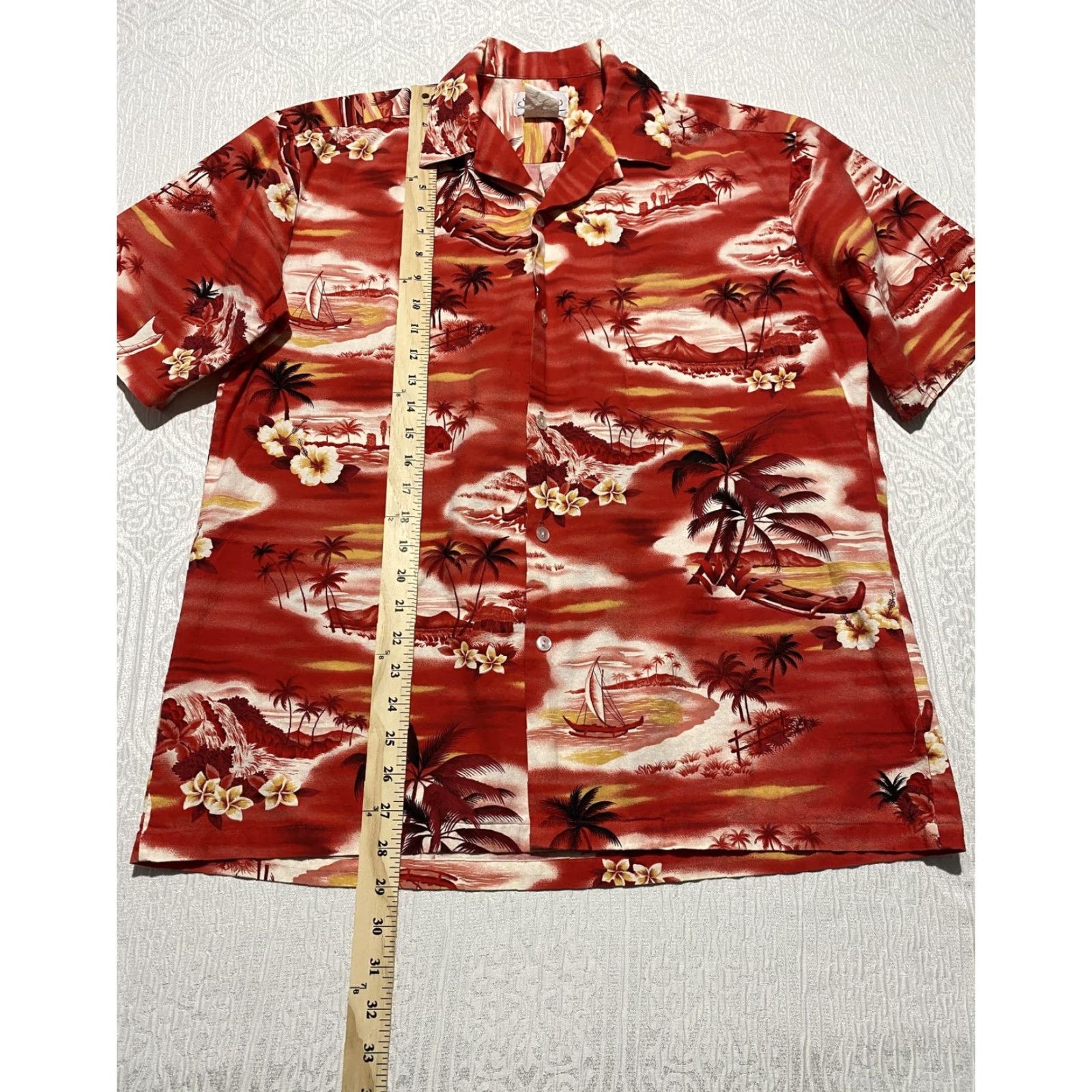 Vintage VINTAGE Seawind Mens Button-Up Hawaiian Shirt Red 100% Cotton Short Sleeve Size US M / EU 48-50 / 2 - 4 Thumbnail