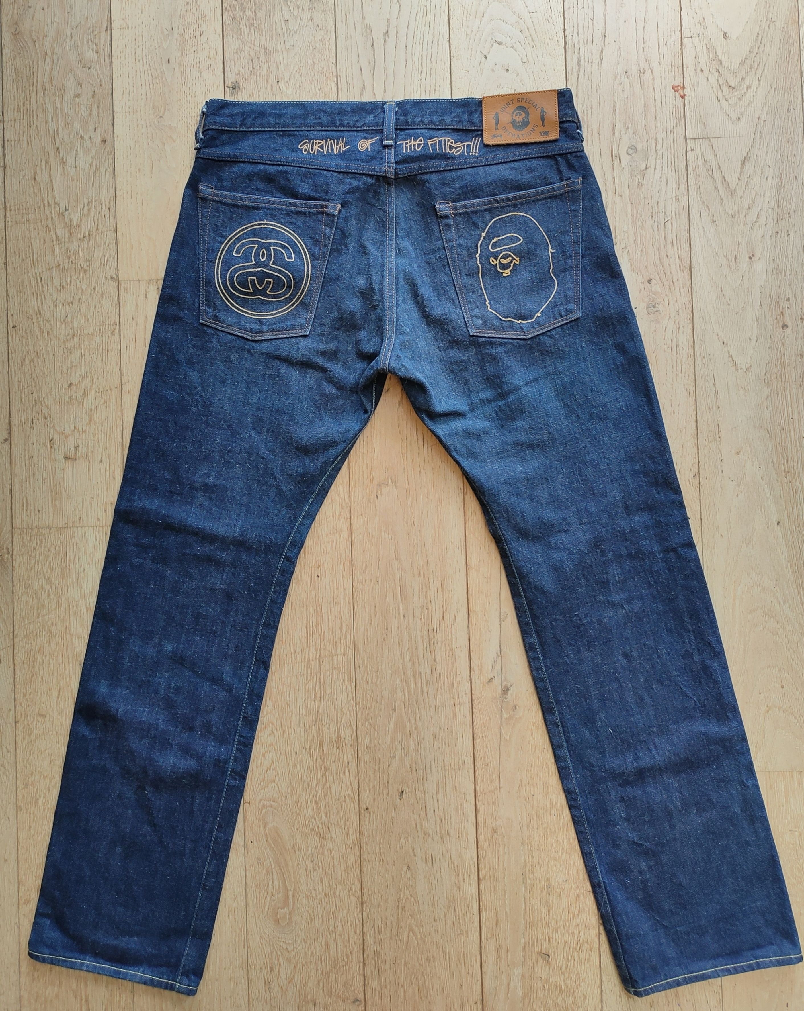 Bape × Stussy Rare Bape x Stussy Collaboration Jeans Size US 33 - 1 Thumbnail