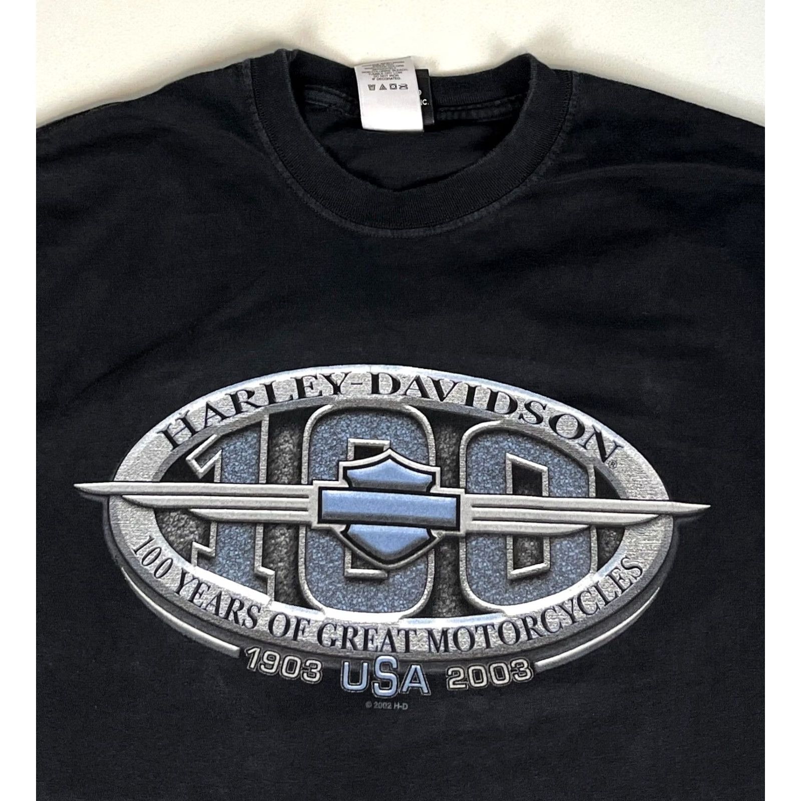Harley Davidson Vintage Harley Davidson 100 Years T-Shirt R.K. Stratman Made in USA - XL Size - Black Size US XL / EU 56 / 4 - 4 Thumbnail