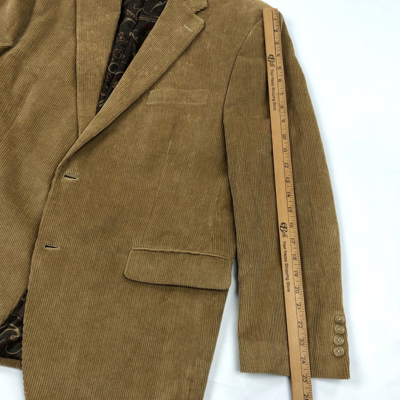Ralph Lauren Lauren Ralph Lauren Men's Blazer Corduroy Two Button Tan 44R Jacket Coat notched lapel"} Size 44R - 6 Thumbnail