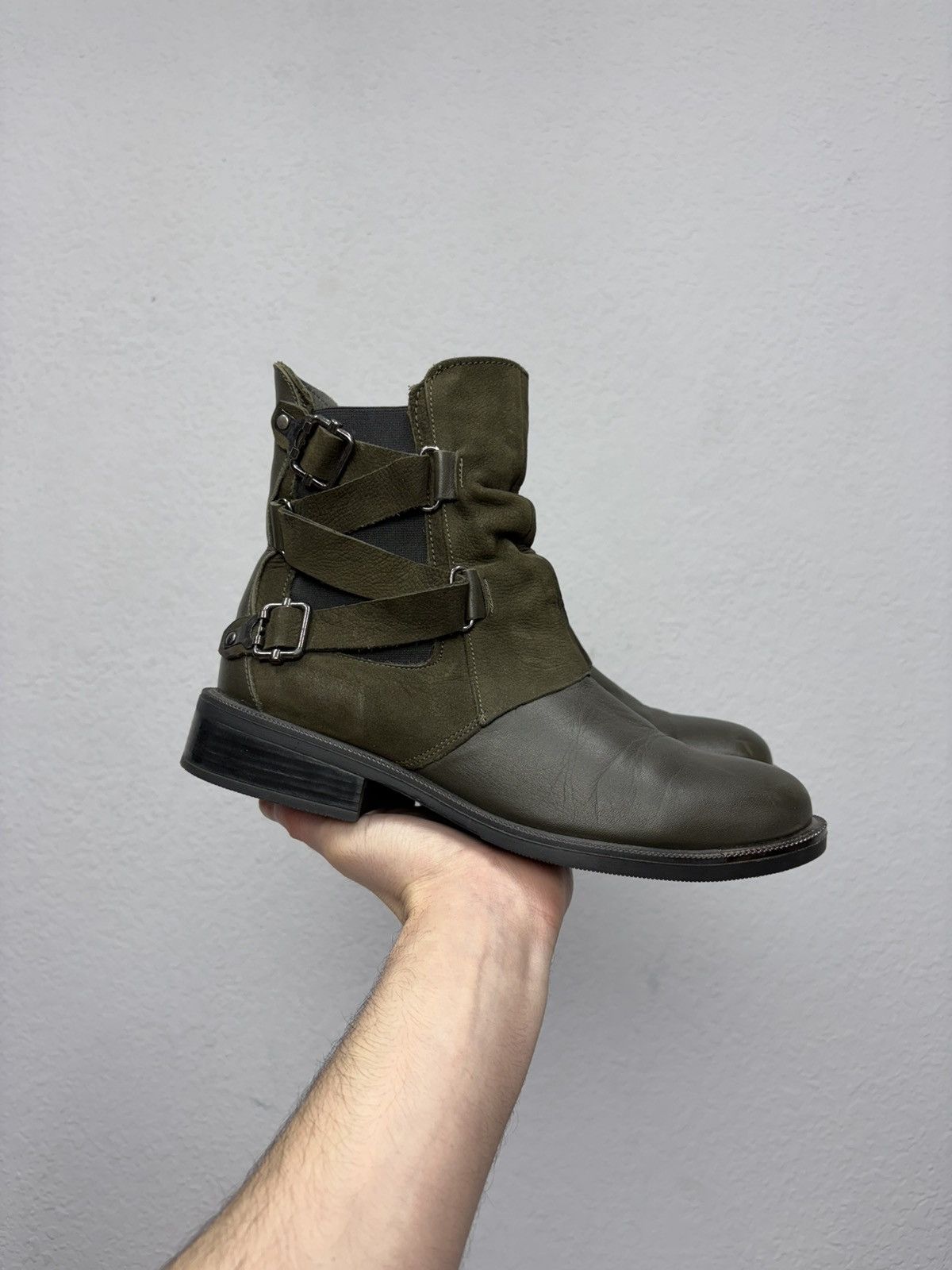 If Six Was Nine Vintage Italian AS98 Rick Owens Style Leather Biker Boots Size US 8 / EU 41 - 1 Thumbnail