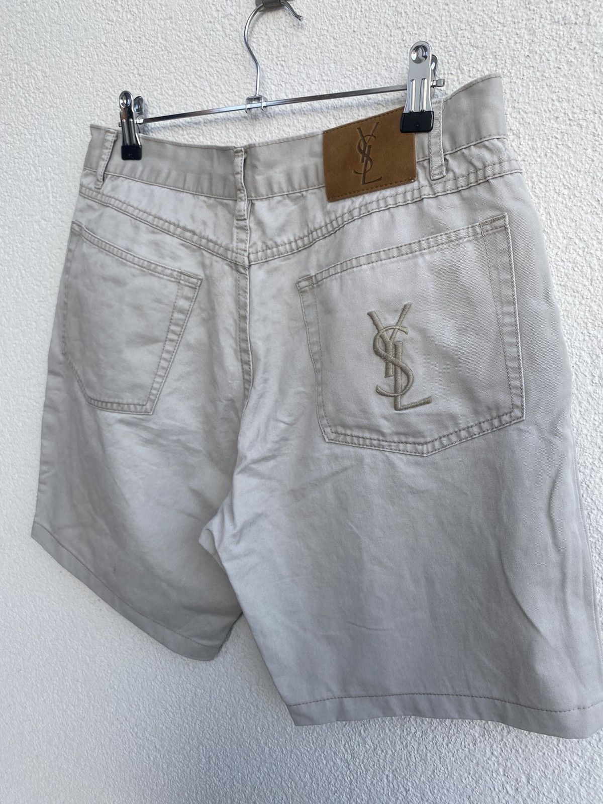 Yves Saint Laurent Beige YSL Shorts Jeans Cotton Denim Size US 31 - 17 Thumbnail