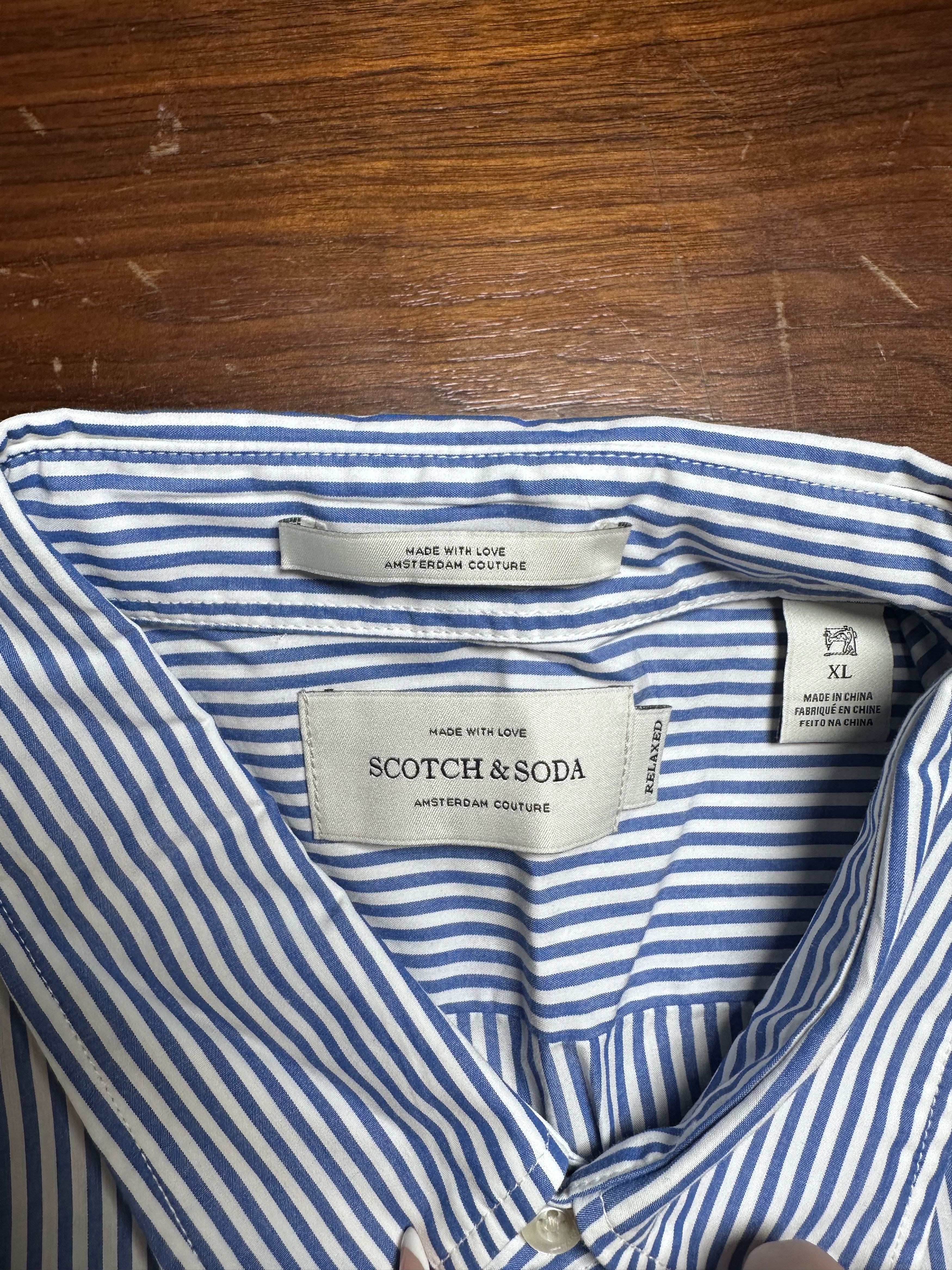 Scotch & Soda Scotch & Soda Stripe Relaxed Button Down Shirt XL Never Worn Size US XL / EU 56 / 4 - 3 Thumbnail