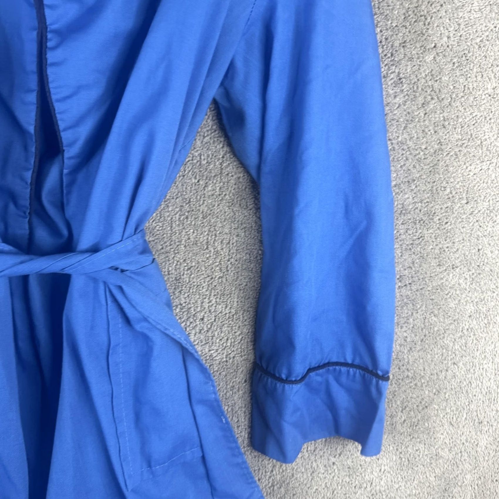 Vintage VINTAGE Robe Mens Medium Blue Belted Long Sleeve Polycotton Lounge Bathrobe Size US M / EU 48-50 / 2 - 3 Thumbnail