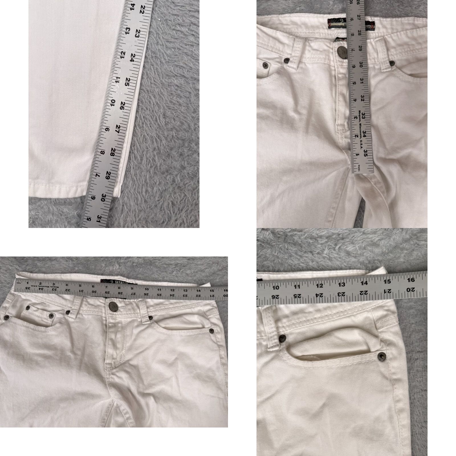 Vintage To Be With You Juniors White Skinny Jeans 30x30 Denim Cotton Blend Low Rise Embroidered 5-Pocket Womens Size 7 Size 28" / US 6 / IT 42 - 8 Thumbnail