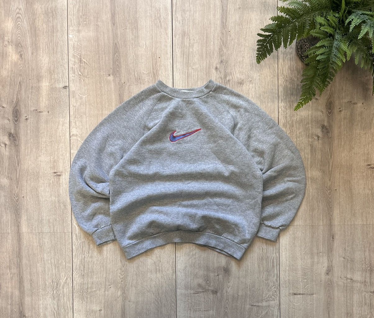 Nike Streetwear Vintage 90s Vintage Nike Retro Center Swoosh Logo Sweatshirt Rare Grailed