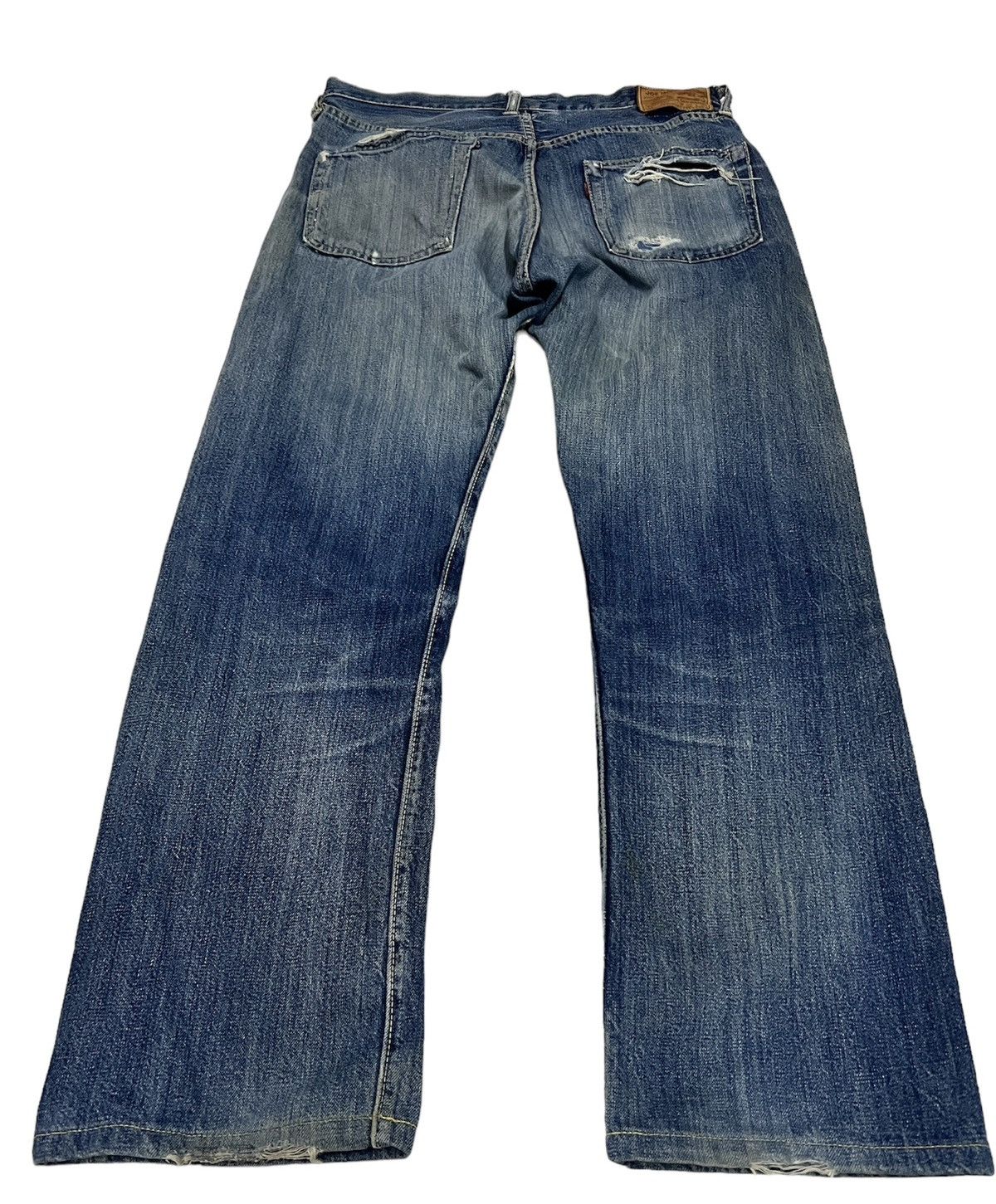 The Real McCoy's VINTAGE JOE MCCOY & CO LOT 906 DISTRESSED SELVEDGE JEANS Size US 32 / EU 48 - 2 Thumbnail