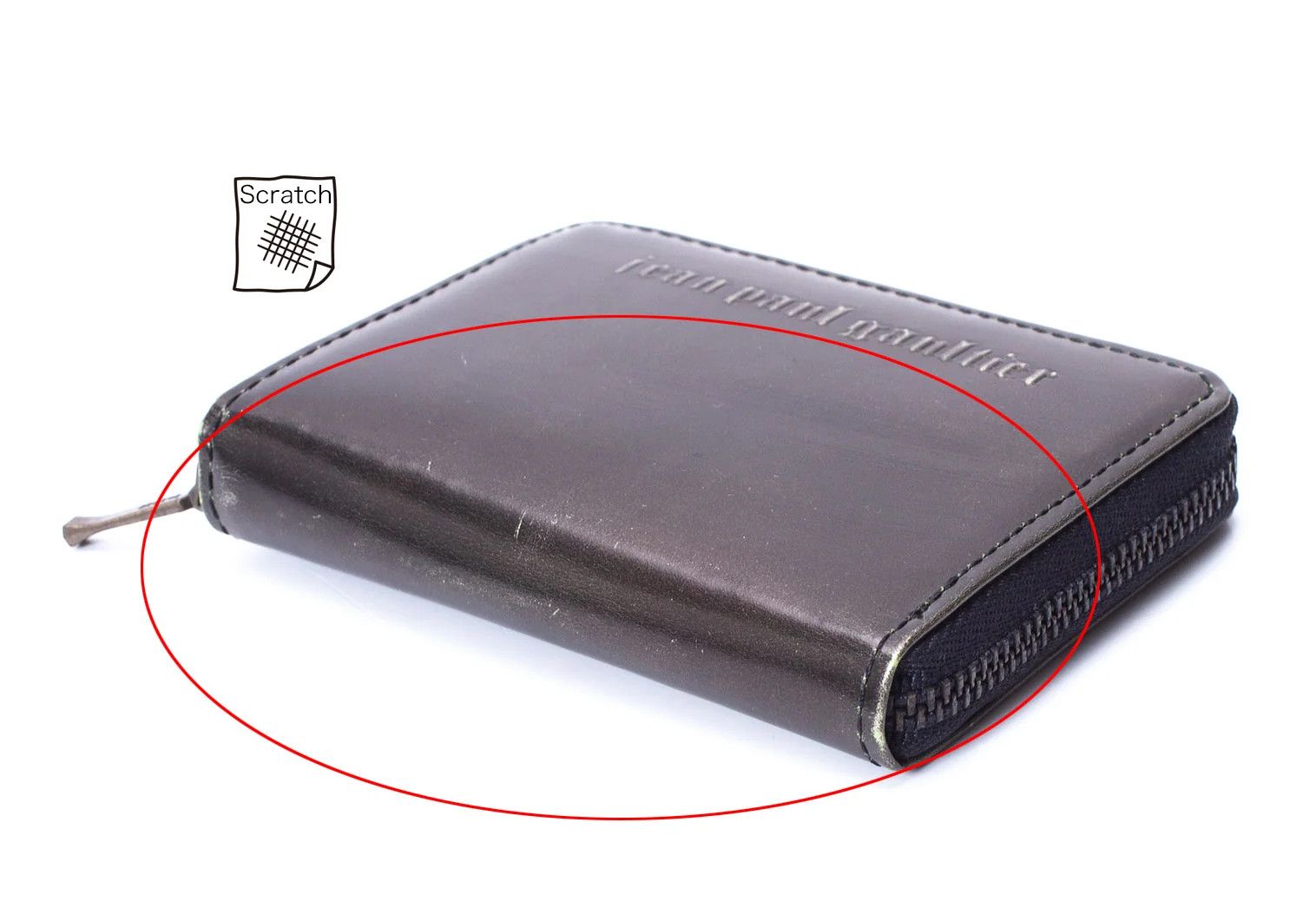 Jean Paul Gaultier Embossed Logo Zip Coin Case in Charcoal Size ONE SIZE - 3 Thumbnail