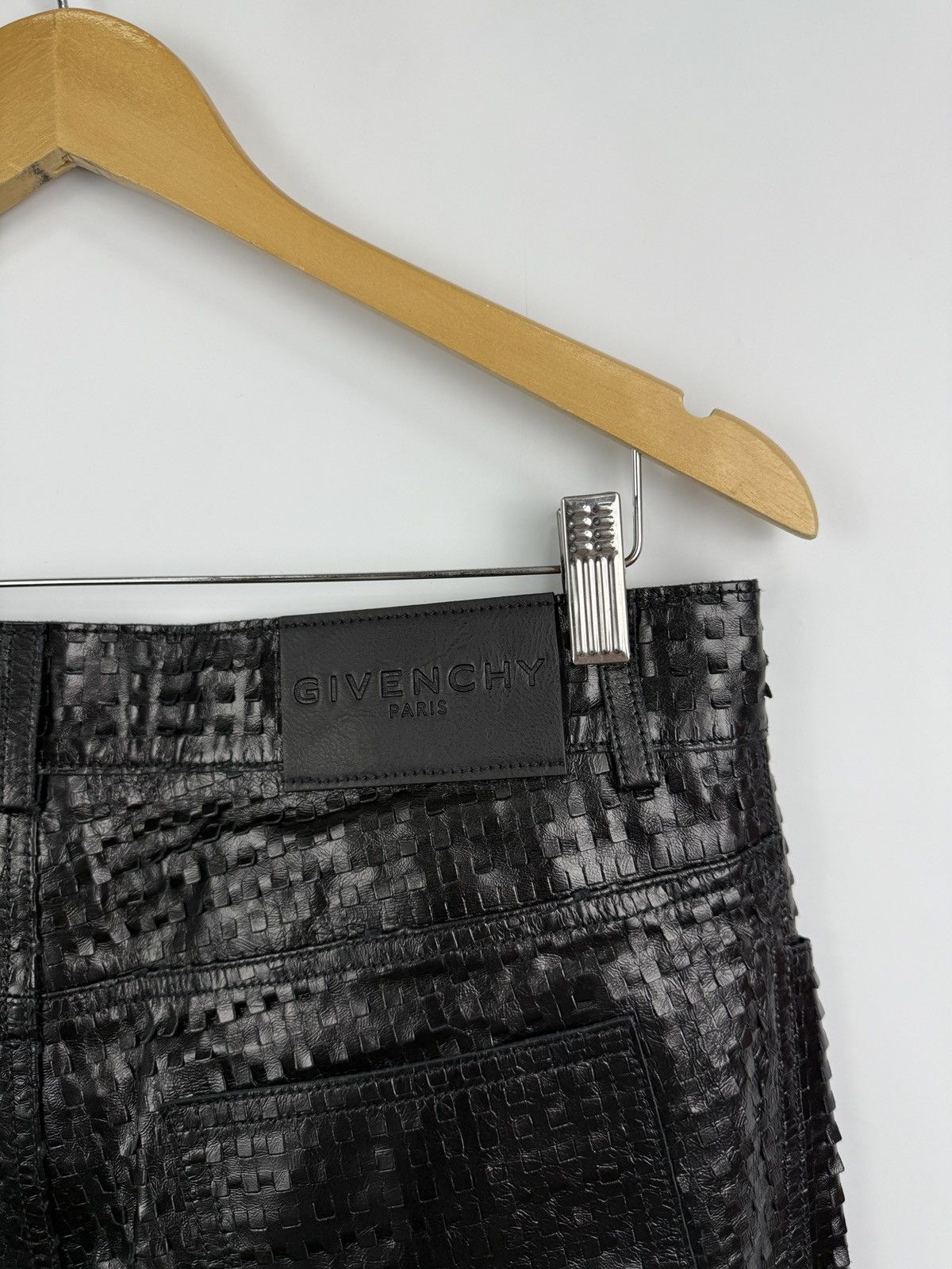 Givenchy ❗️NEW Givenchy Embossed Leather Pants Textured Square Pattern Size US 31 - 16 Thumbnail