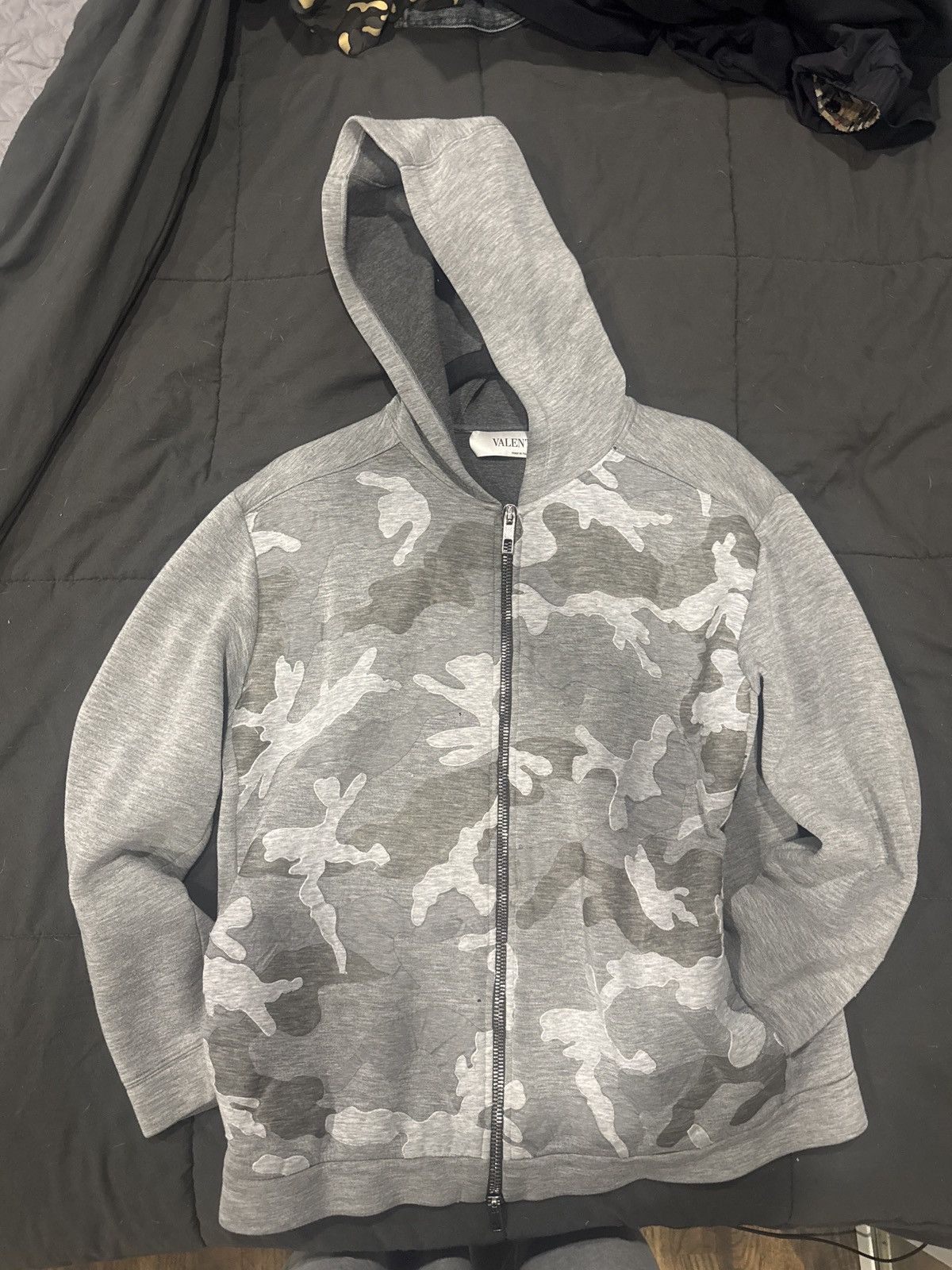Valentino Valentino grey camouflage zip hoodie Size US M / EU 48-50 / 2 - 1 Thumbnail