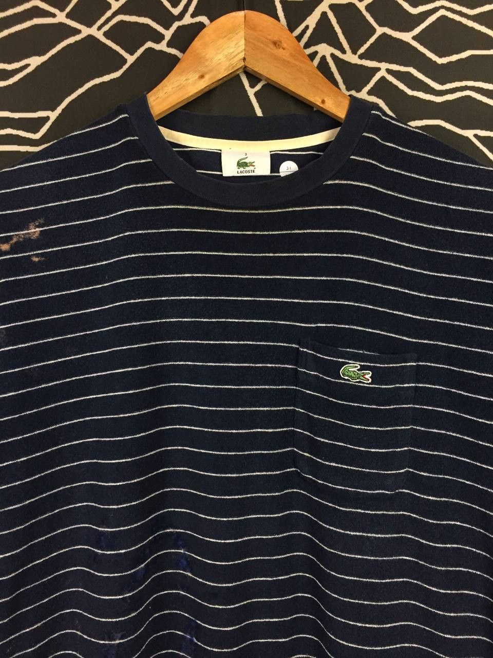 Lacoste Vtg Lacoste Small Logo Made In Japan Striped Pocket Tee Size US L / EU 52-54 / 3 - 3 Thumbnail