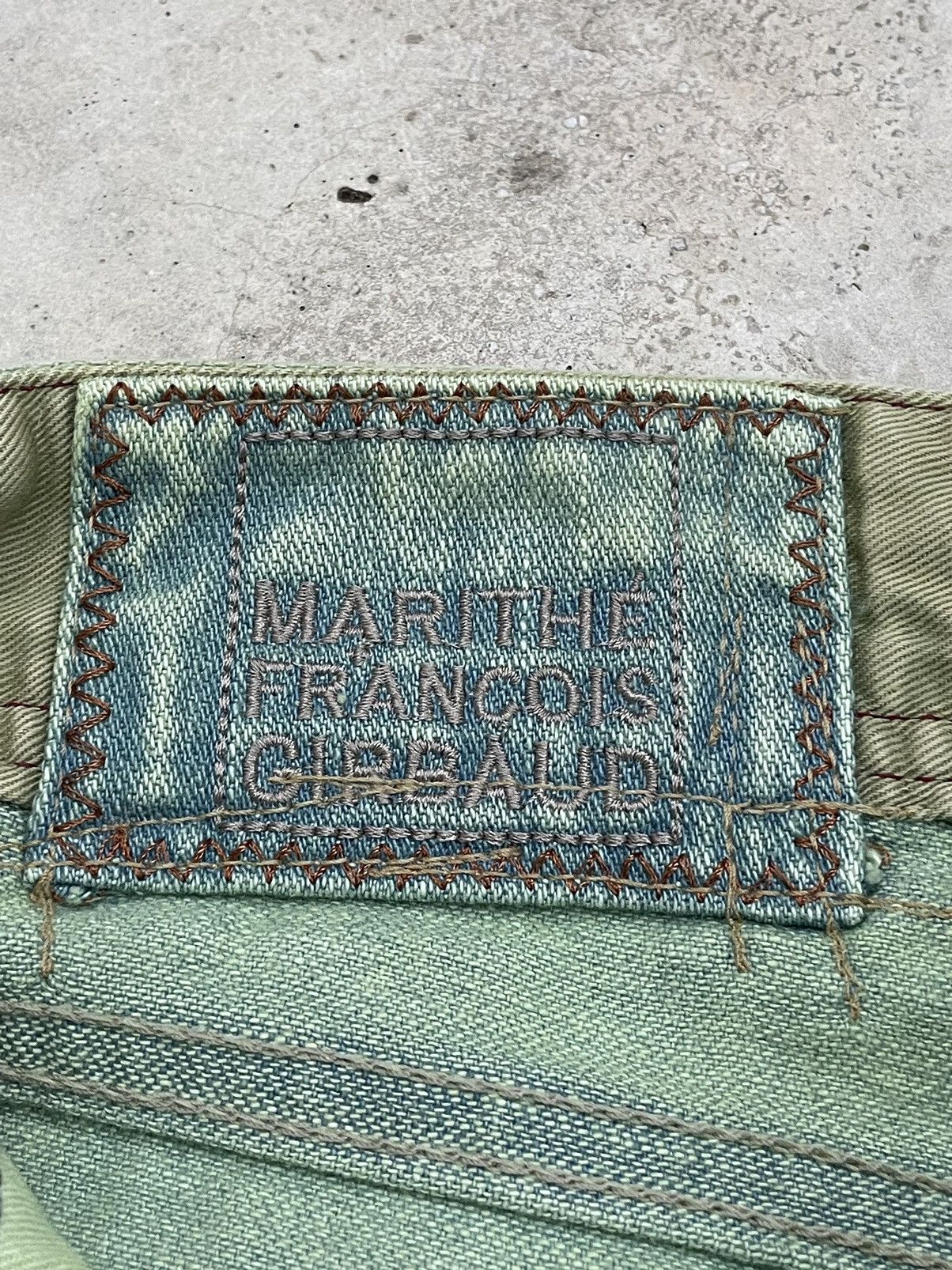 Designer × Marithe + Francois Girbaud Girbaud Green Rust Crazy Wash Flare Denim Size US 28 / EU 44 - 24 Thumbnail
