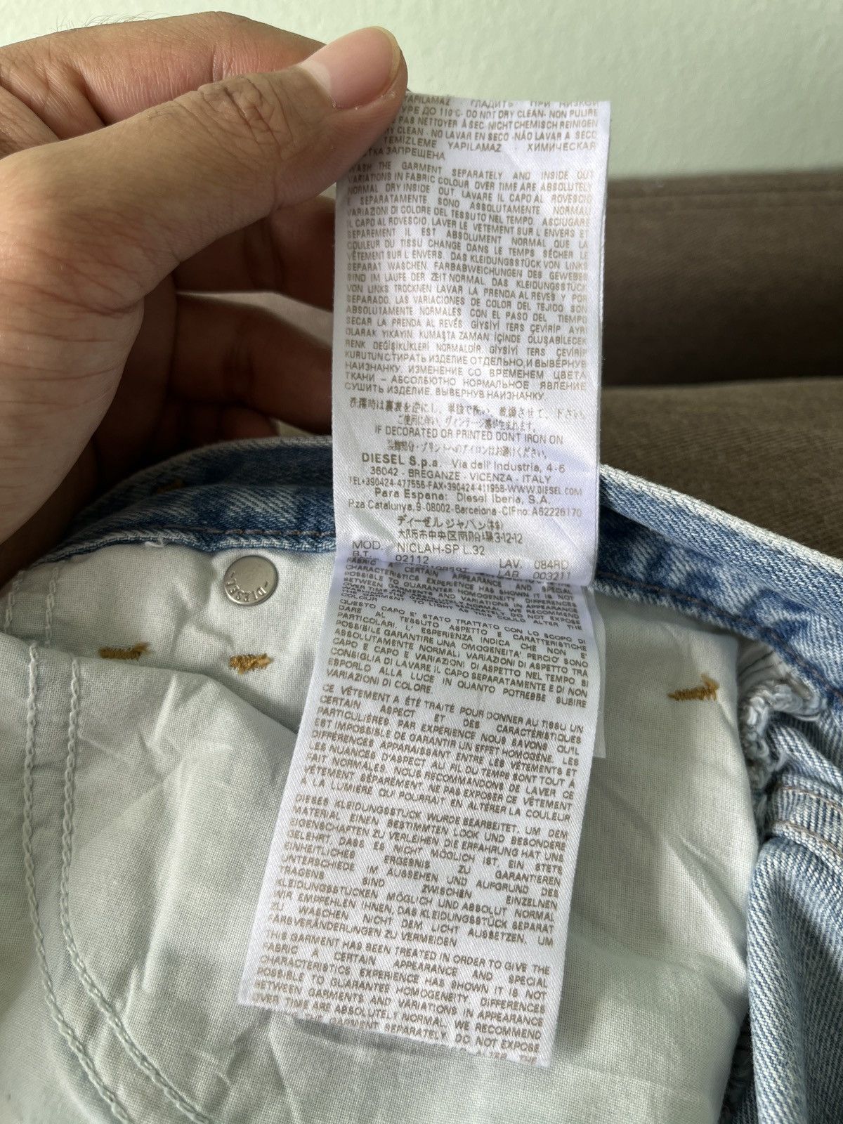 Designer × Diesel Diesel industry Distressed Jeans Size 31" - 23 Thumbnail