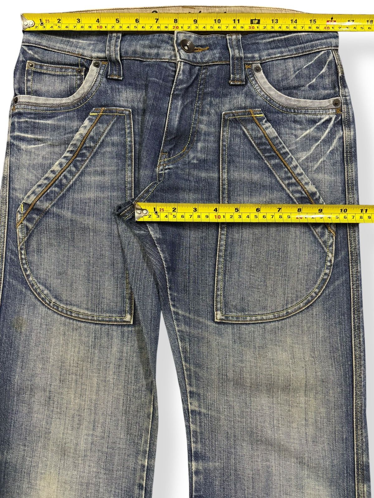Japanese Brand Vintage Japanese Brand Multi-pockets Bootcut Flare Jeans Size US 32 / EU 48 - 14 Thumbnail
