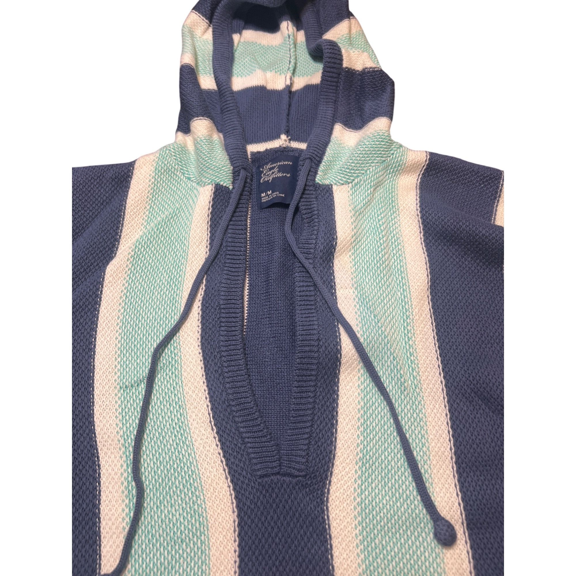 American Eagle Outfitters American Eagle Outfitters Striped Knit Hoodie Pullover Sweat Size US M / EU 48-50 / 2 - 3 Thumbnail