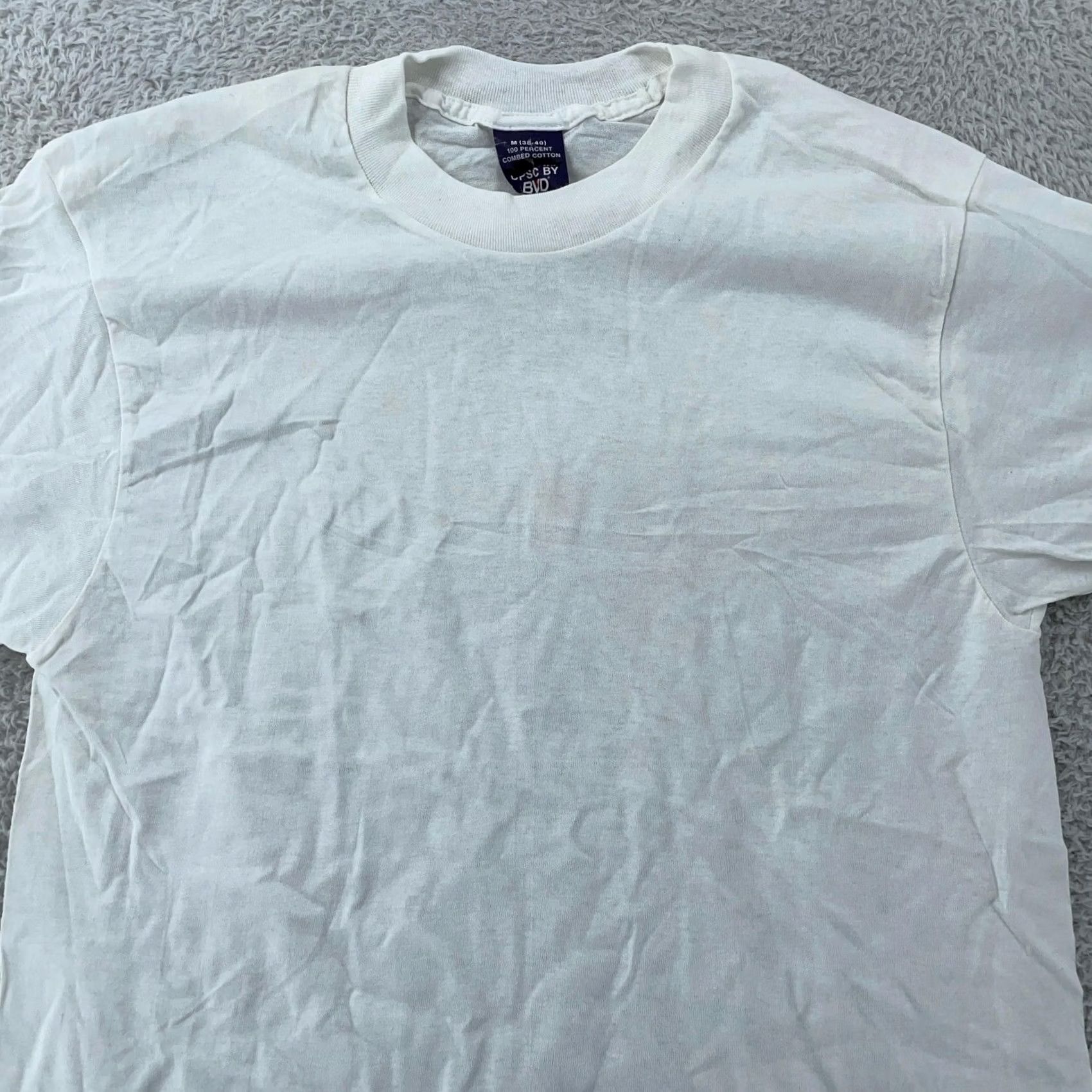 Vintage VINTAGE BVD Shirt Mens XS Crewneck Cotton White Short Sleeve Solid Tee Size US XS / EU 42 / 0 - 2 Thumbnail