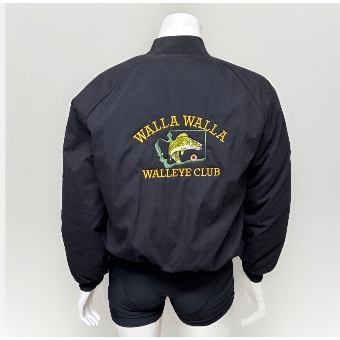 Other Vtg Fishing Club Bomber Jacket Mens XL Black Embroidered Can Size US XL / EU 56 / 4 - 1 Thumbnail