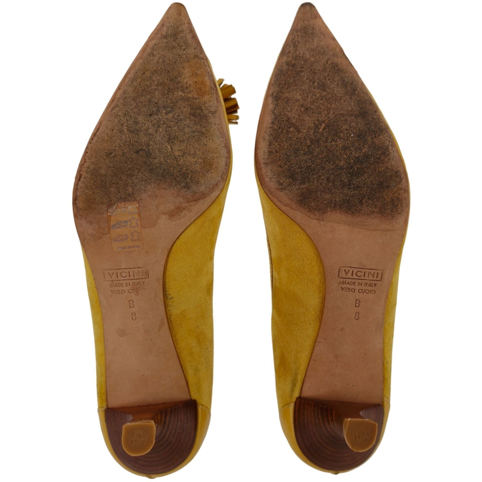 Giuseppe Zanotti Giuseppe Zanotti Italy Mustard Suede Tasseled Kitten Heels 8 Size US 8 / IT 38 - 3 Thumbnail