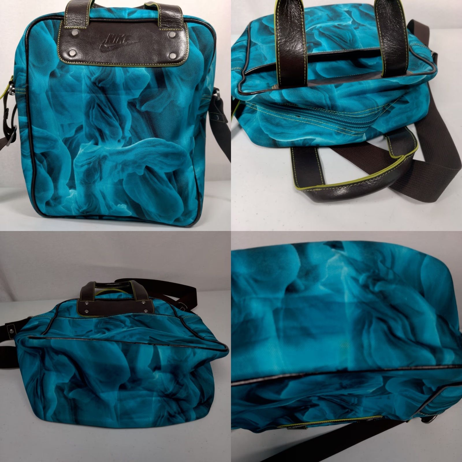 Nike Nike Tote Bag Blue Abstract Print Padded Shoulder Strap Trippy Swirl Travel Size ONE SIZE - 8 Thumbnail
