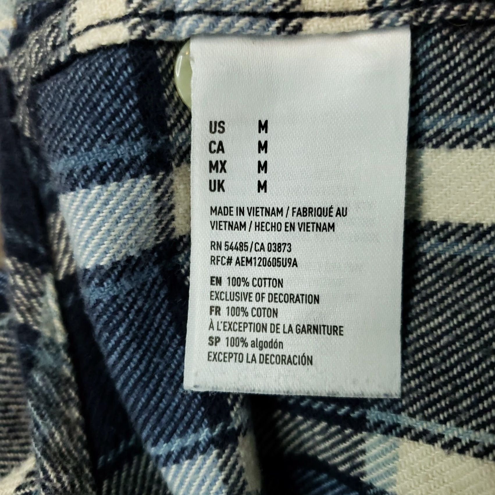 American Eagle Outfitters American Eagle Mens Medium Blue Plaid Flannel Shirt Long Sleeve Button Up Casual Size US M / EU 48-50 / 2 - 6 Thumbnail