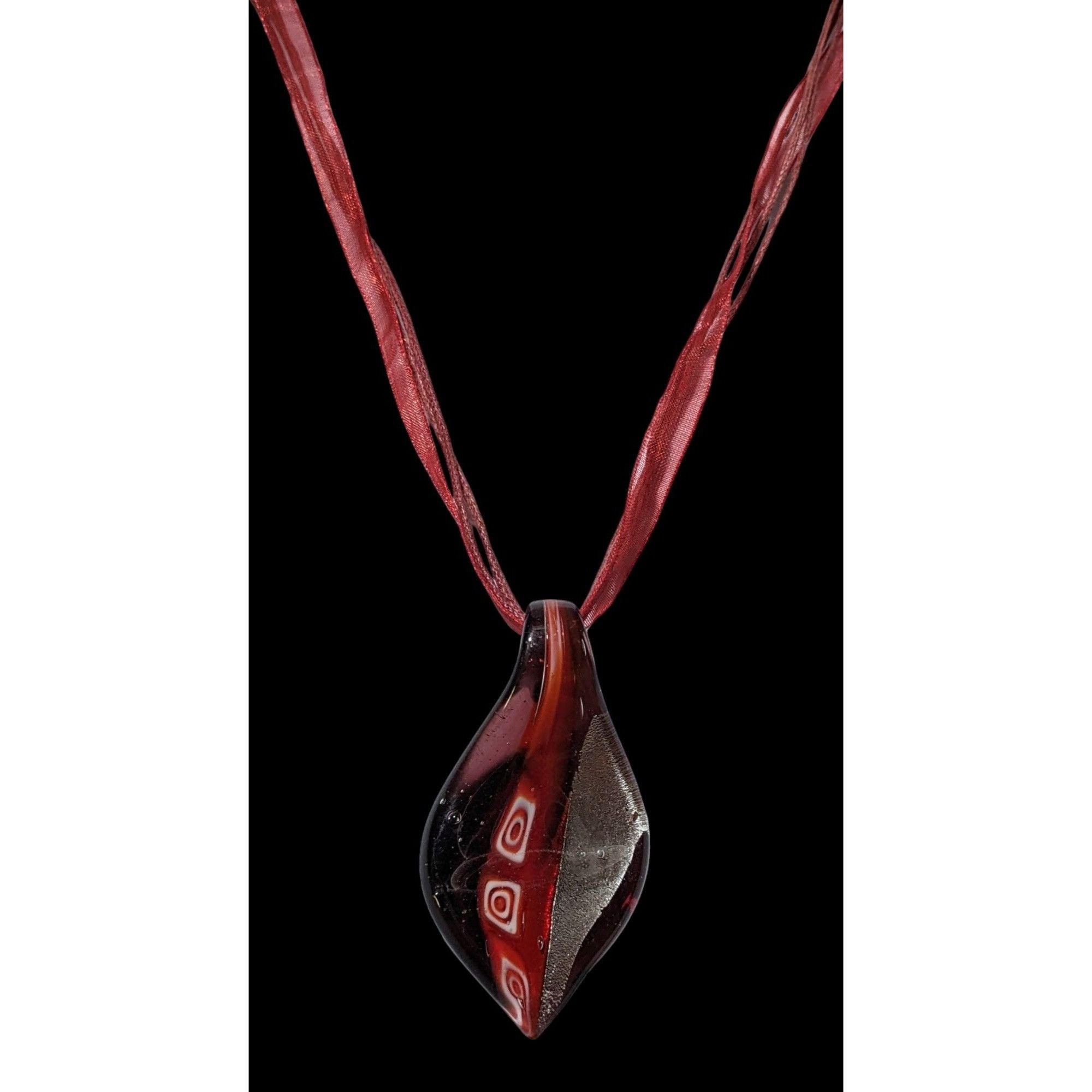 Other Red And Black Glass Leaf Pendant Necklace Size ONE SIZE - 2 Thumbnail