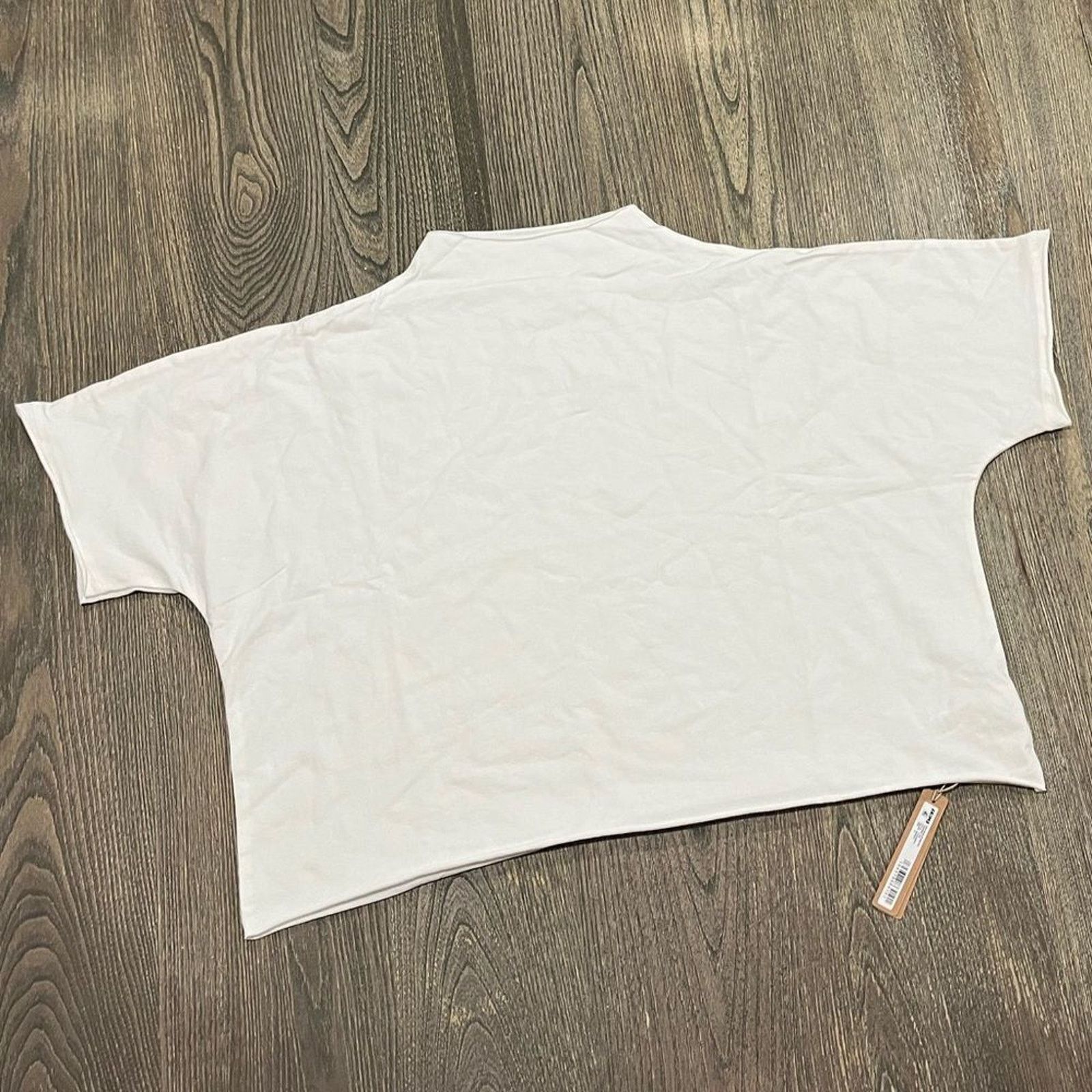 SKIMS Skims Raw Edge Super Cropped Tee Mock Neck Stretch Marble 4X Size 4XL / US 24-26 - 4 Thumbnail
