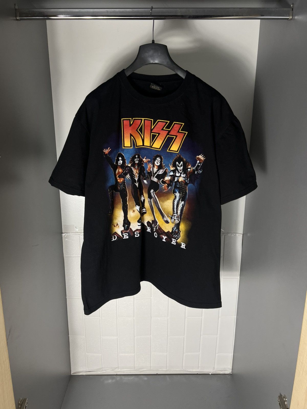 Band Tees × Vintage VERY RARE KISS ROCK T-SHIRT DOUBLE PRINTED WORLD TOUR 90s Size US XL / EU 56 / 4 - 1 Thumbnail
