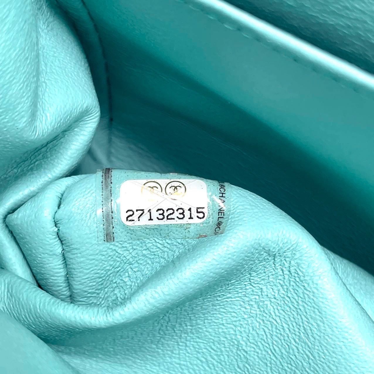 Chanel Chanel 19C Tiffany Blue lamb skin classic flap medium bag Size ONE SIZE - 14 Thumbnail