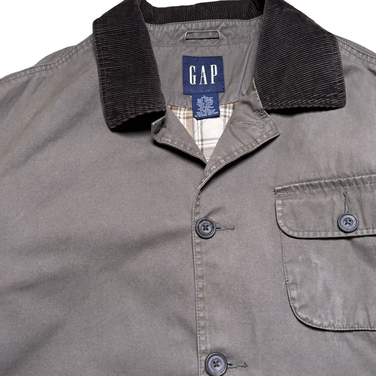 Gap Vintage 90s Gap Brown Mens Flannel Chore Coat Barn Jacket L Size US L / EU 52-54 / 3 - 3 Thumbnail