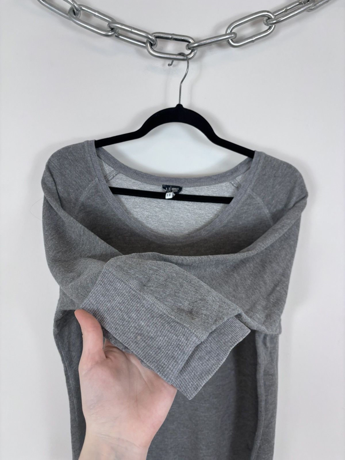 Armani Armani Jeans Women’s Big Logo Grey 3/4 Sleeve Sweatshirt Top Size XXL / US 16-18 / IT 52-54 - 9 Thumbnail
