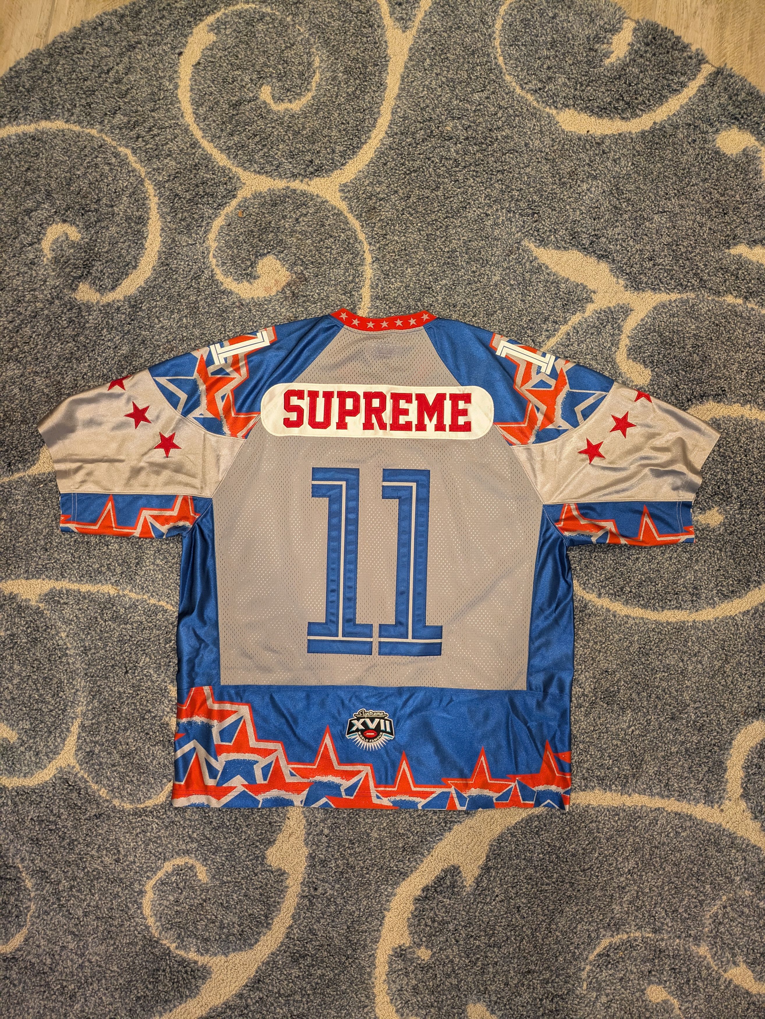 Supreme Supreme Stars Football Jersey Royal Blue Size US L / EU 52-54 / 3 - 6 Thumbnail